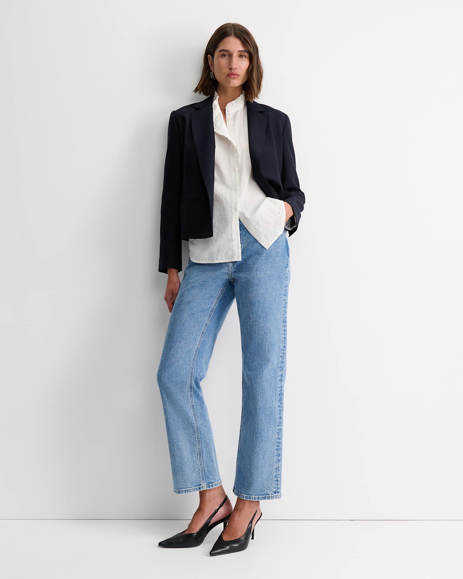 Emma Embroidery Blouse in WHITE