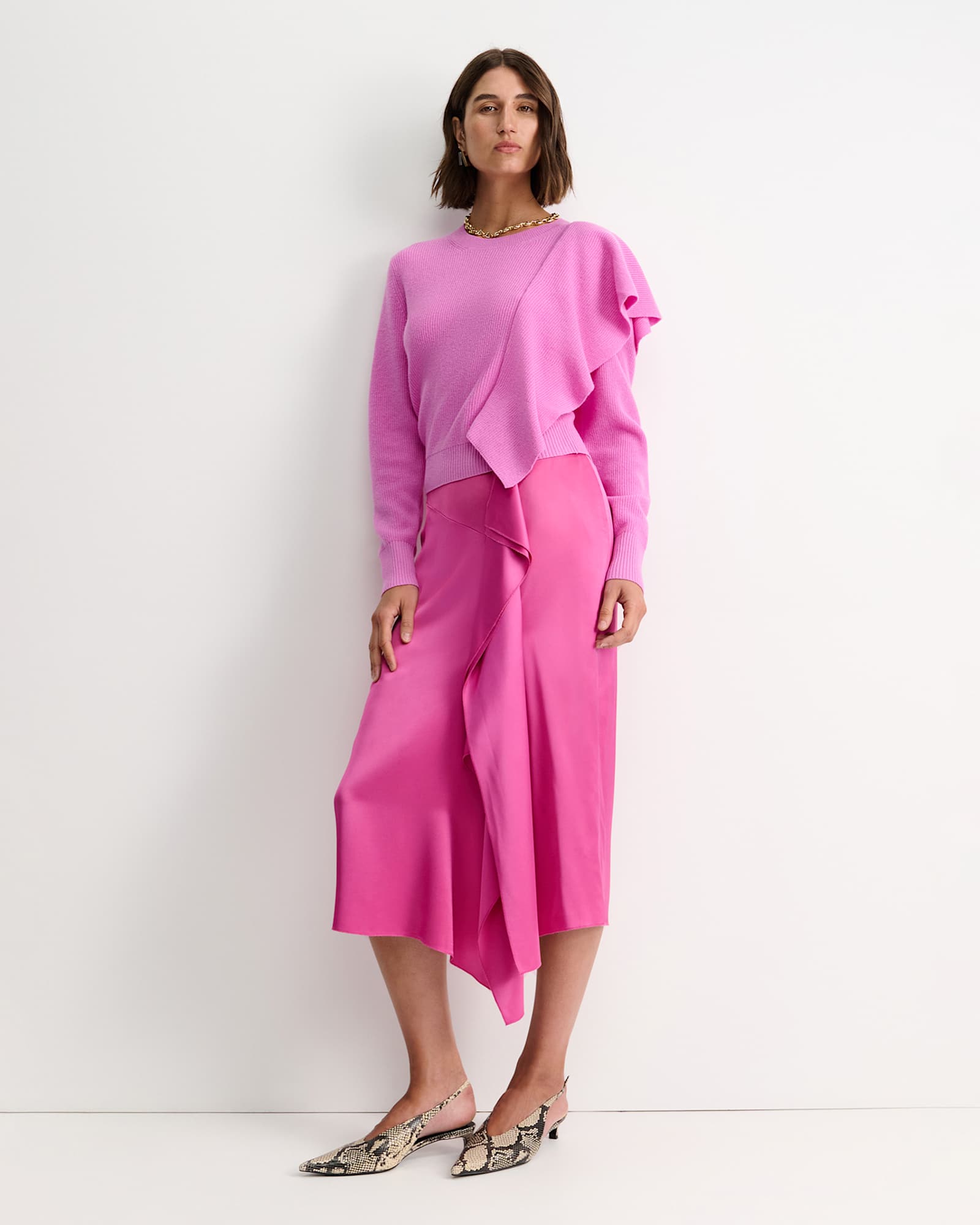 Pearl Ruffle Sweater in GRAPE