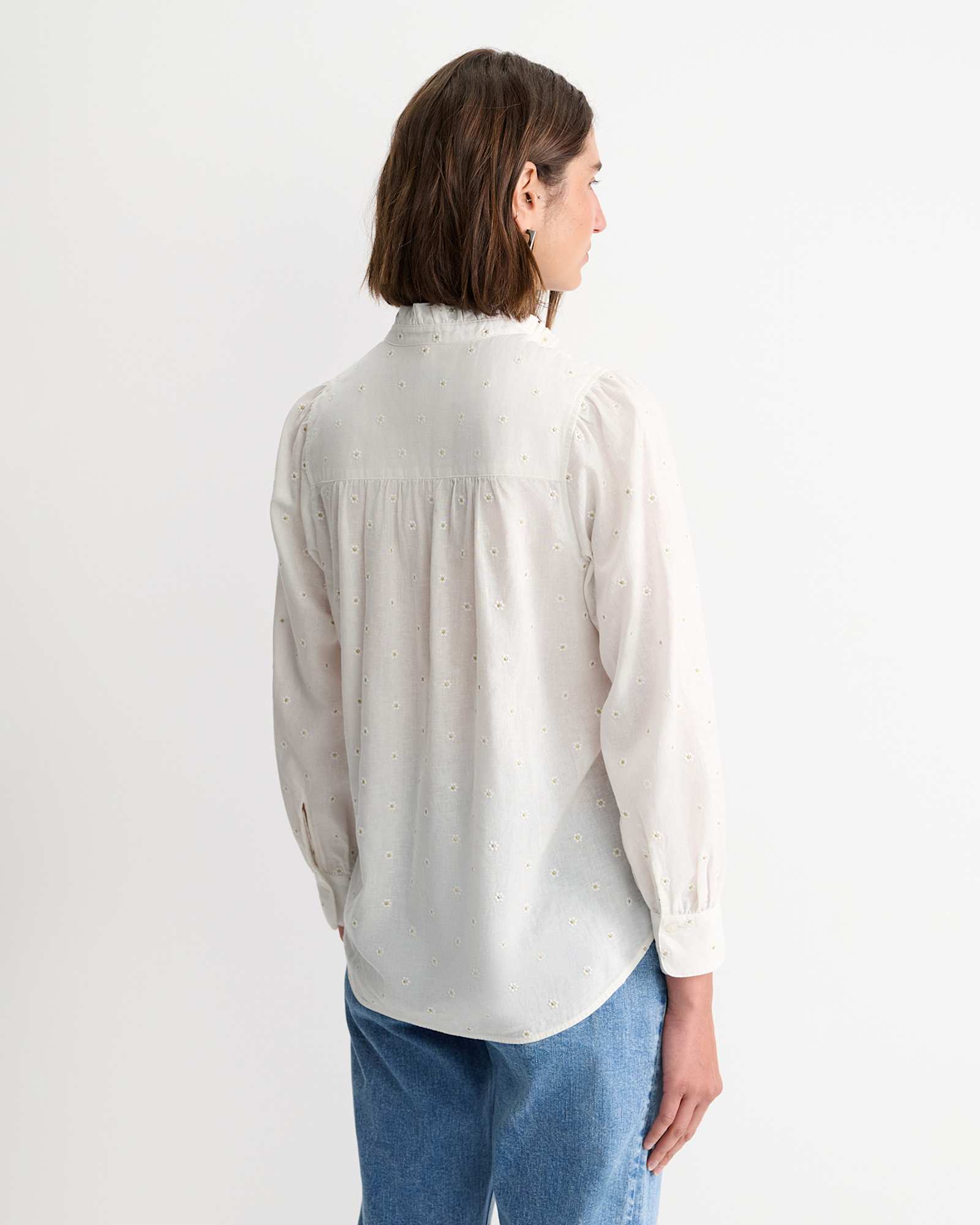 Emma Embroidery Blouse in WHITE