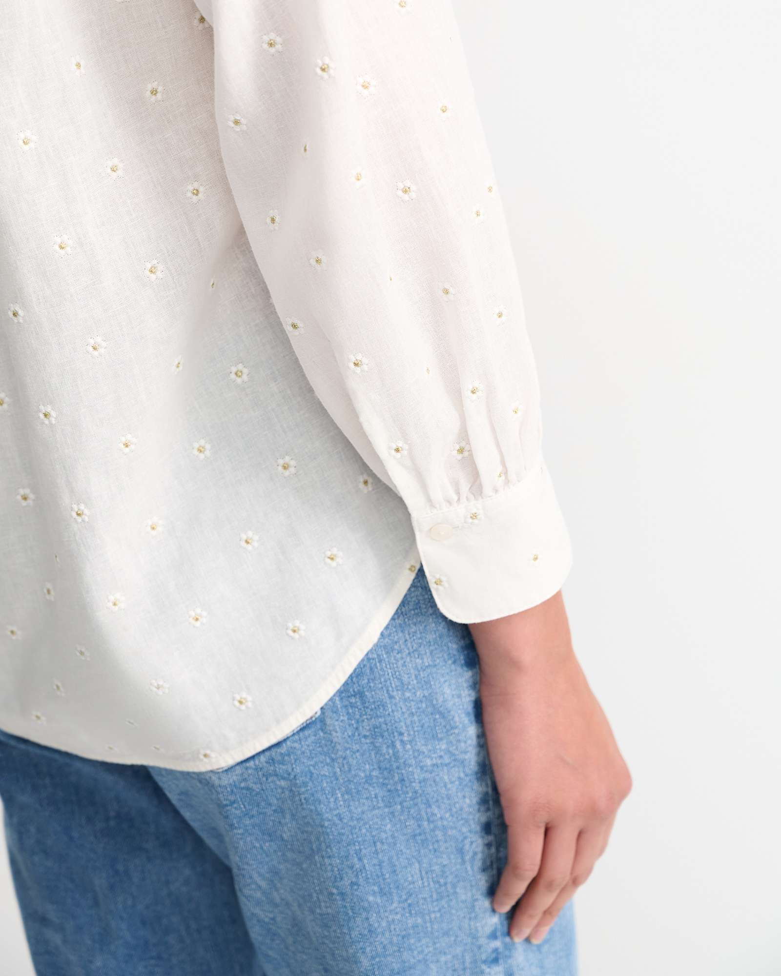 Emma Embroidery Blouse in WHITE