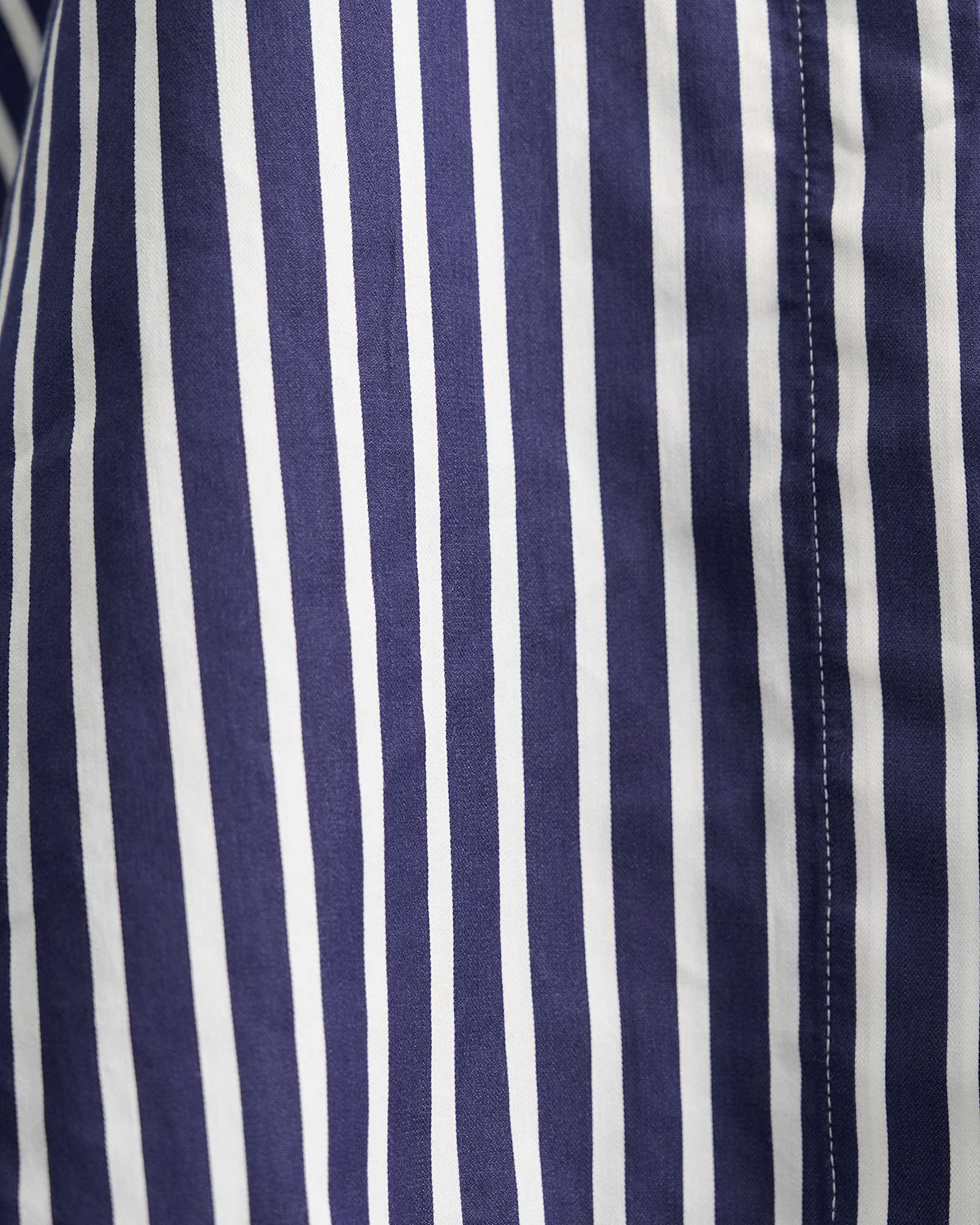 Hannah Stripe Cotton Silk Shirt in WHITE/NAVY