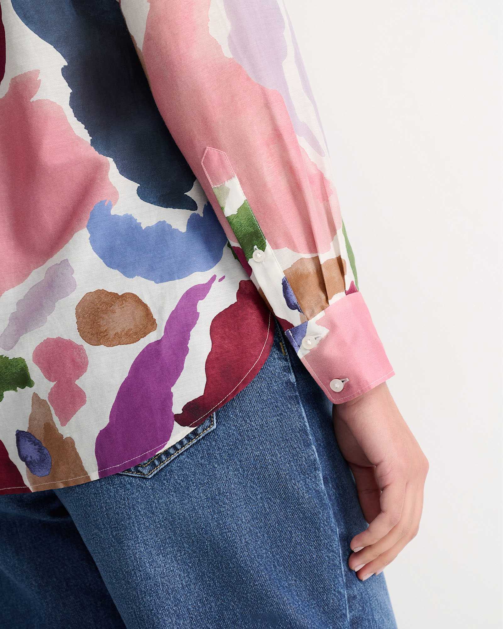 Leah Cotton Silk Shirt in MULTI