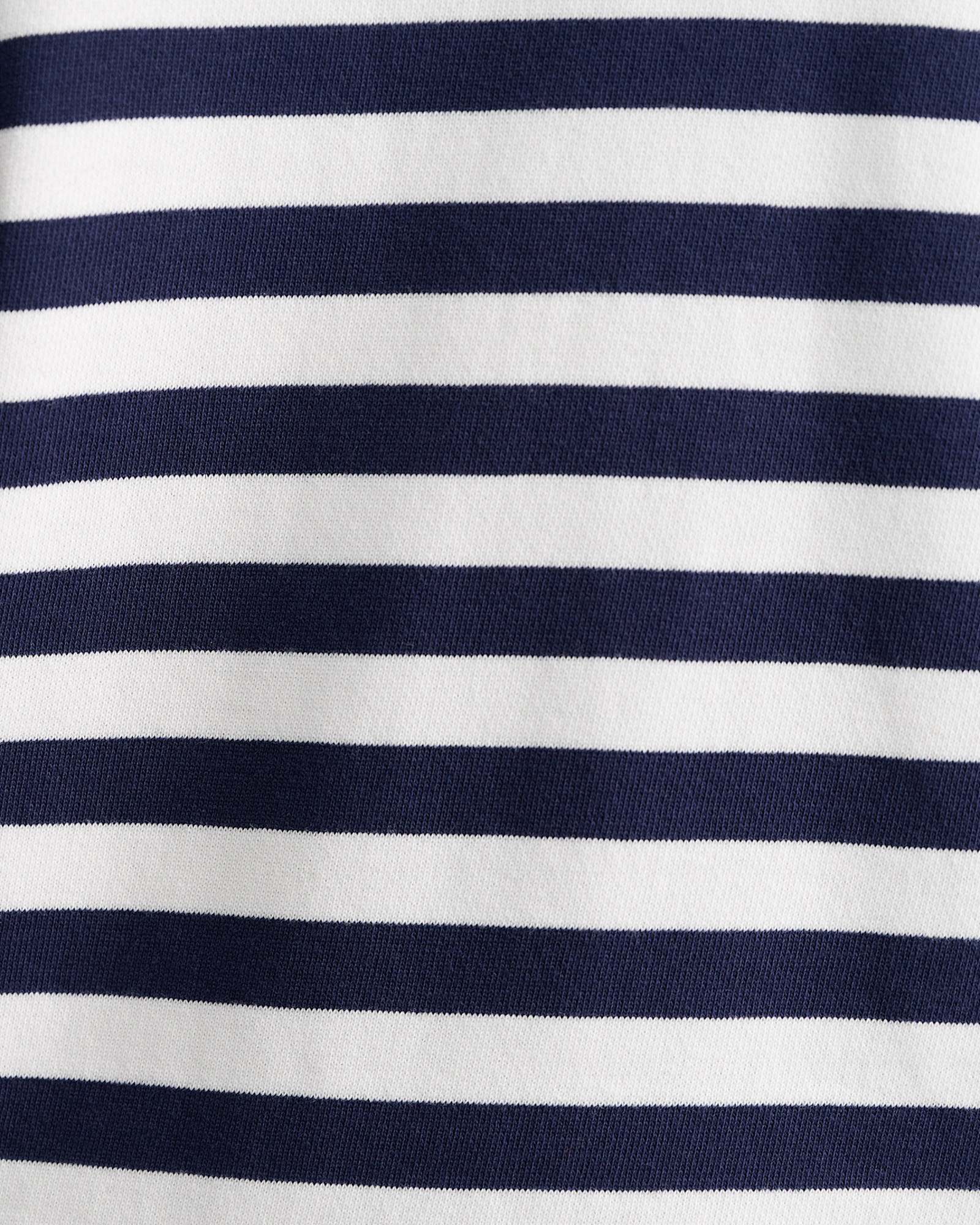 SC Stripe Quarter Zip Sweat in WHITE/NAVY