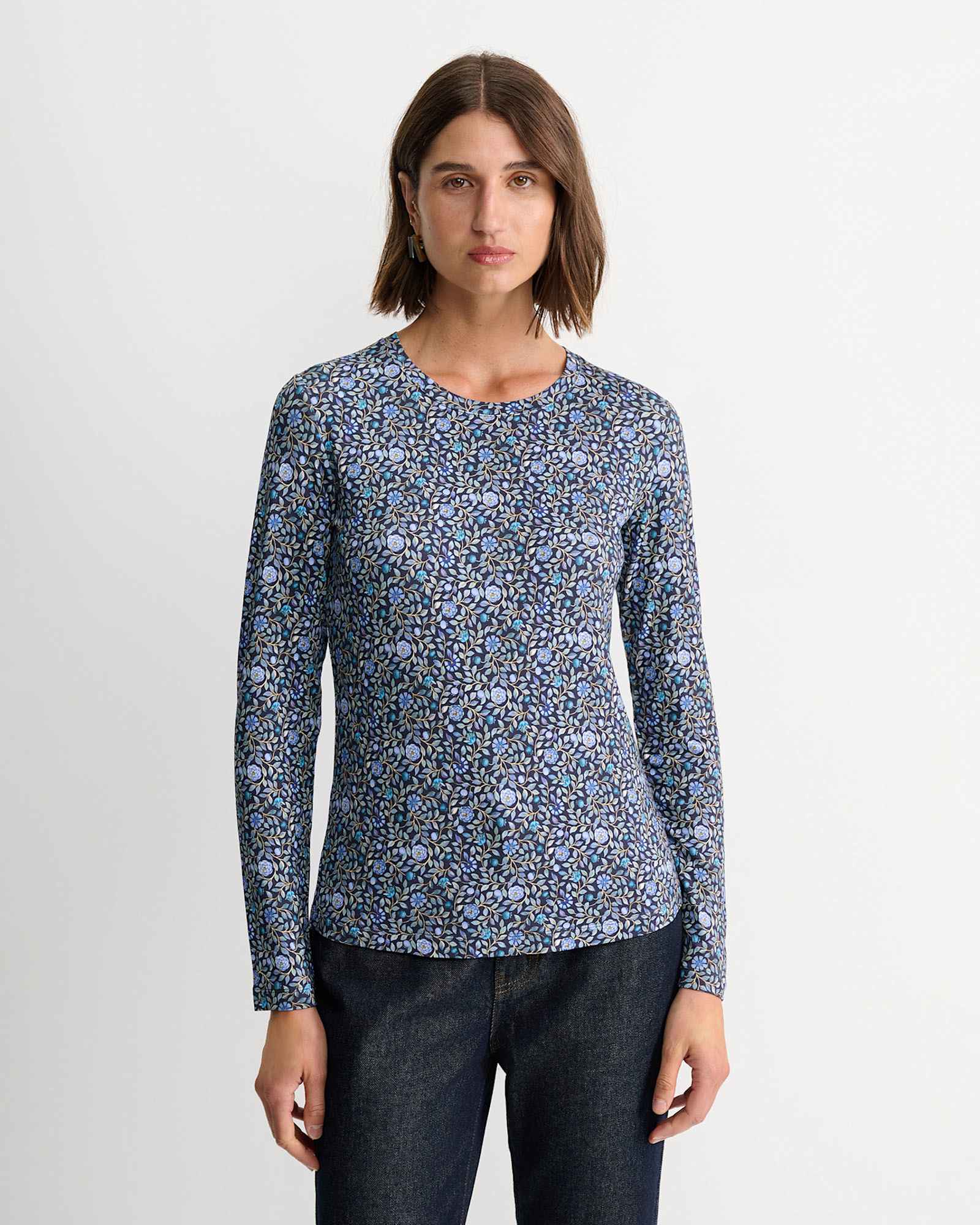 Zara Liberty Long Sleeve Magic Tee in NAVY MULTI