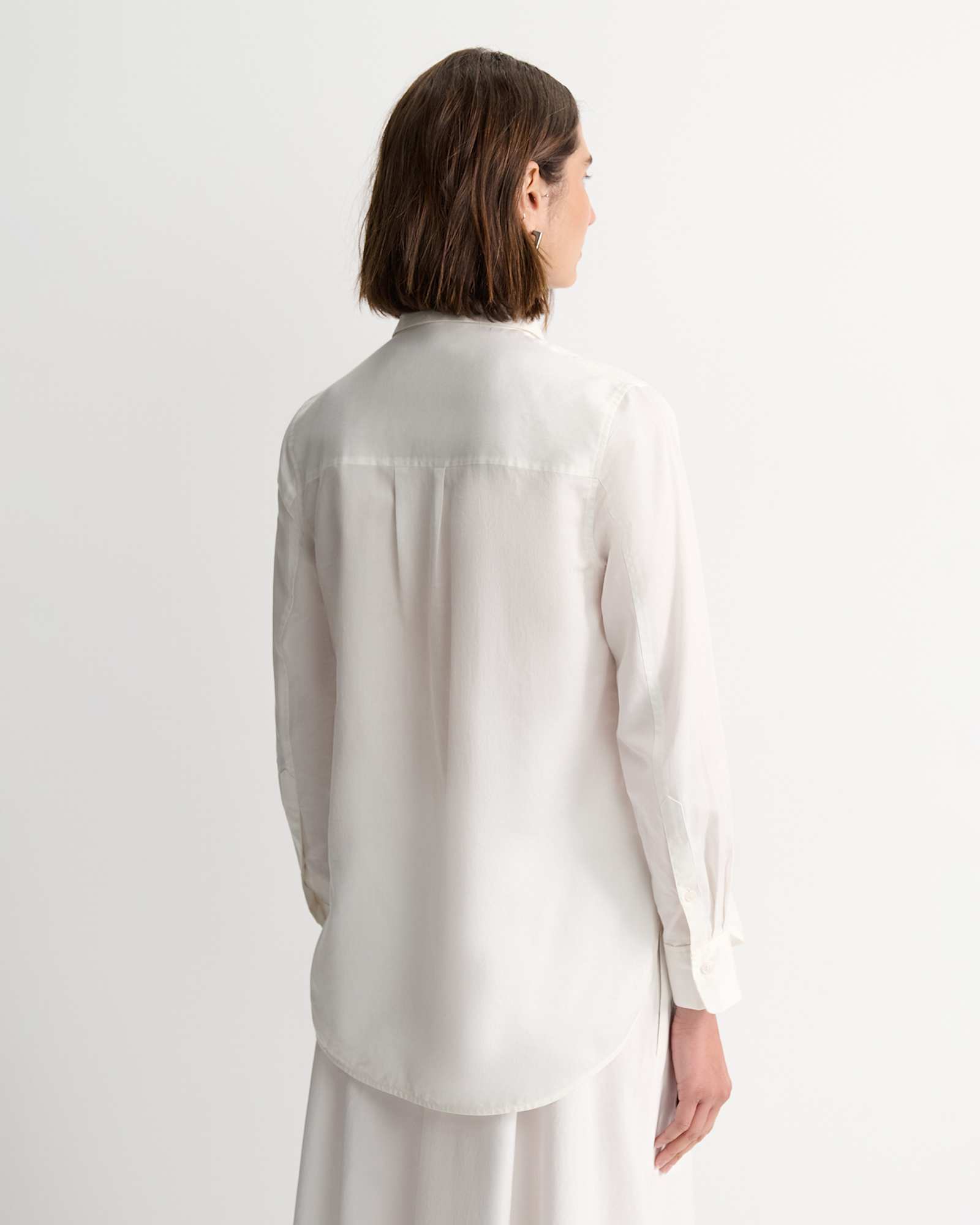 Hannah Cotton Silk Shirt in WHITE