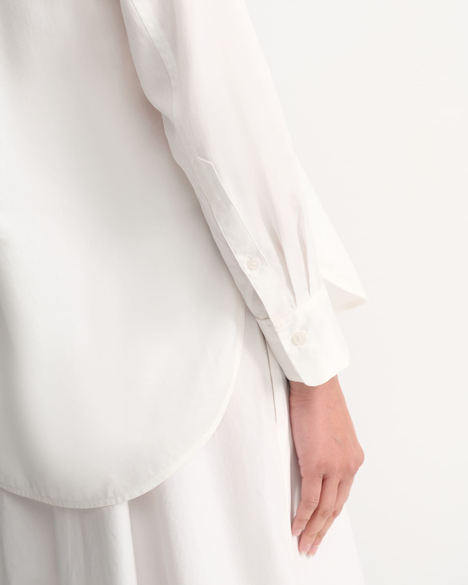 Hannah Cotton Silk Shirt in WHITE