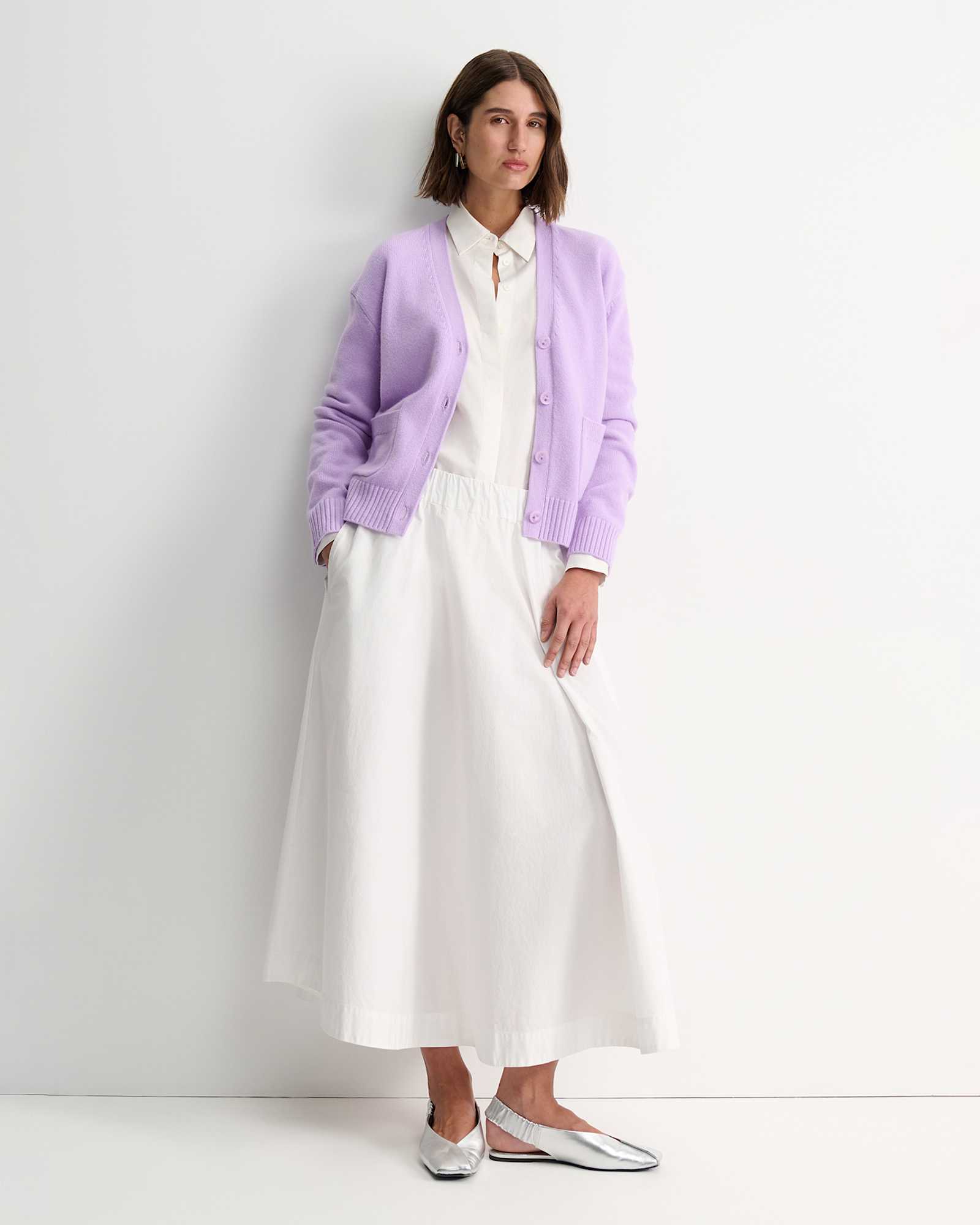 Hannah Cotton Silk Shirt in WHITE