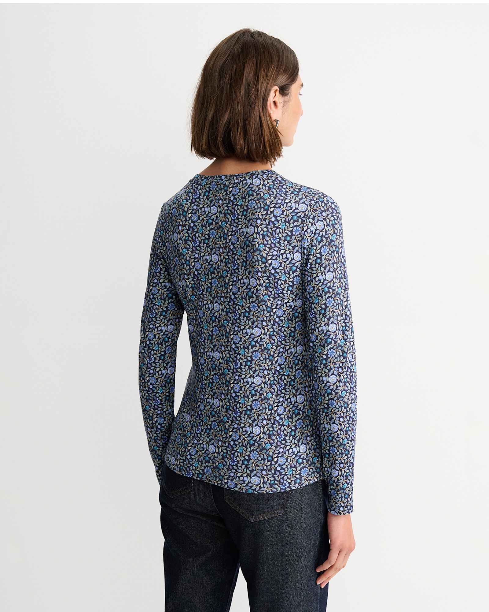 Zara Liberty Long Sleeve Magic Tee in NAVY MULTI