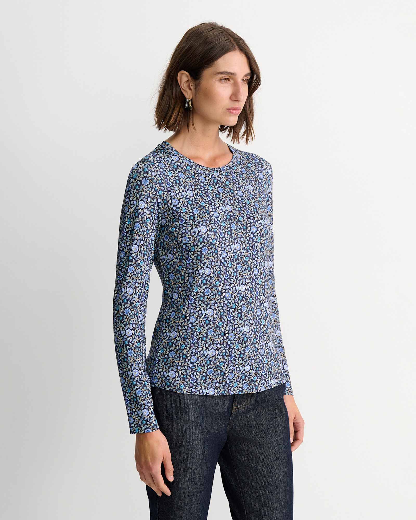Zara Liberty Long Sleeve Magic Tee in NAVY MULTI