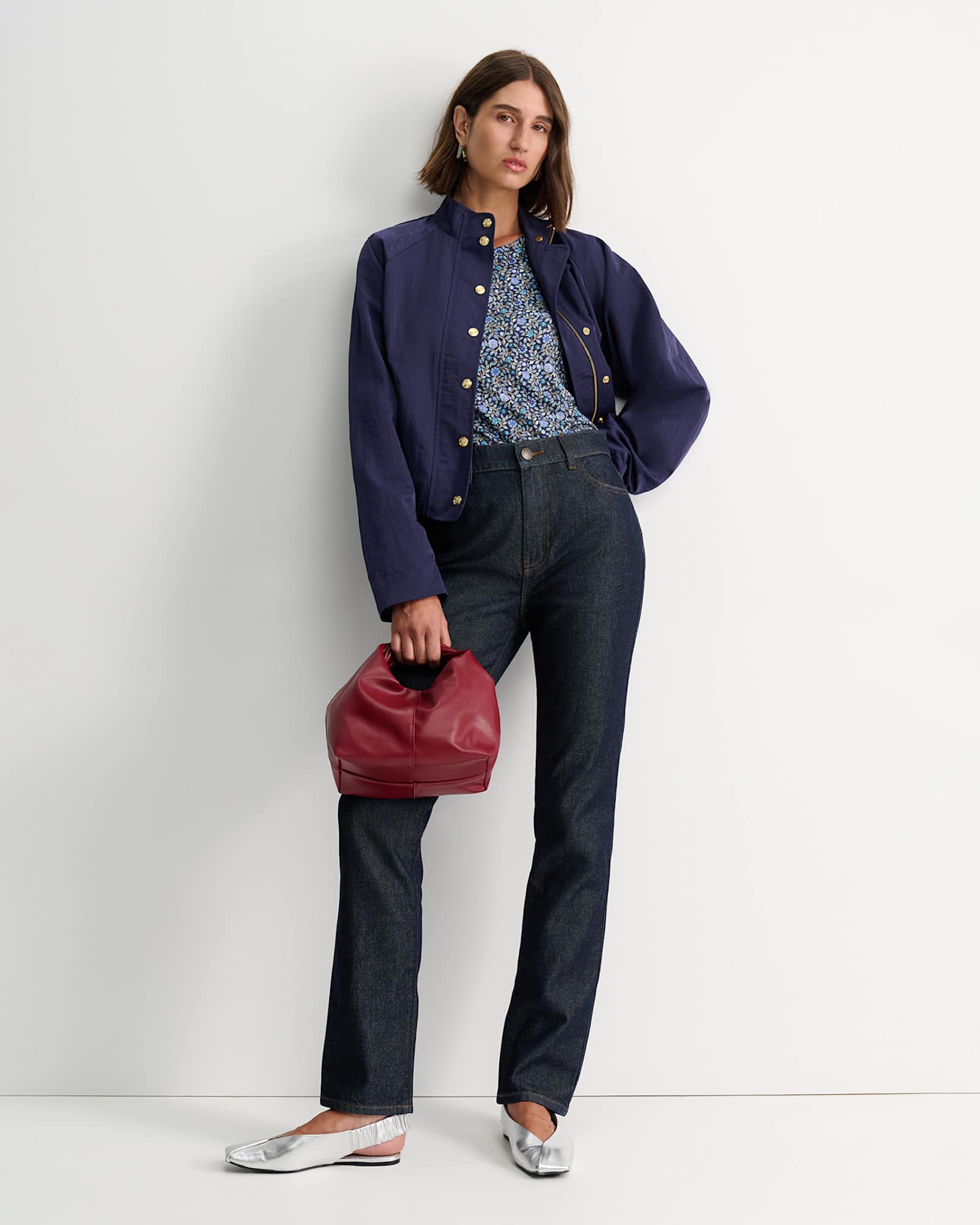 Zara Liberty Long Sleeve Magic Tee in NAVY MULTI
