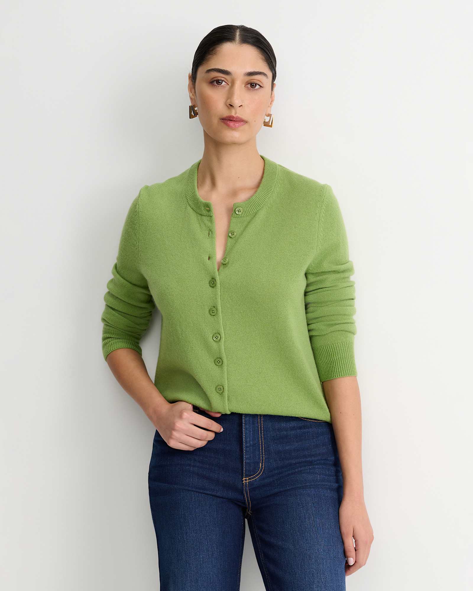 Sunshine Wool Cardigan in AVOCADO
