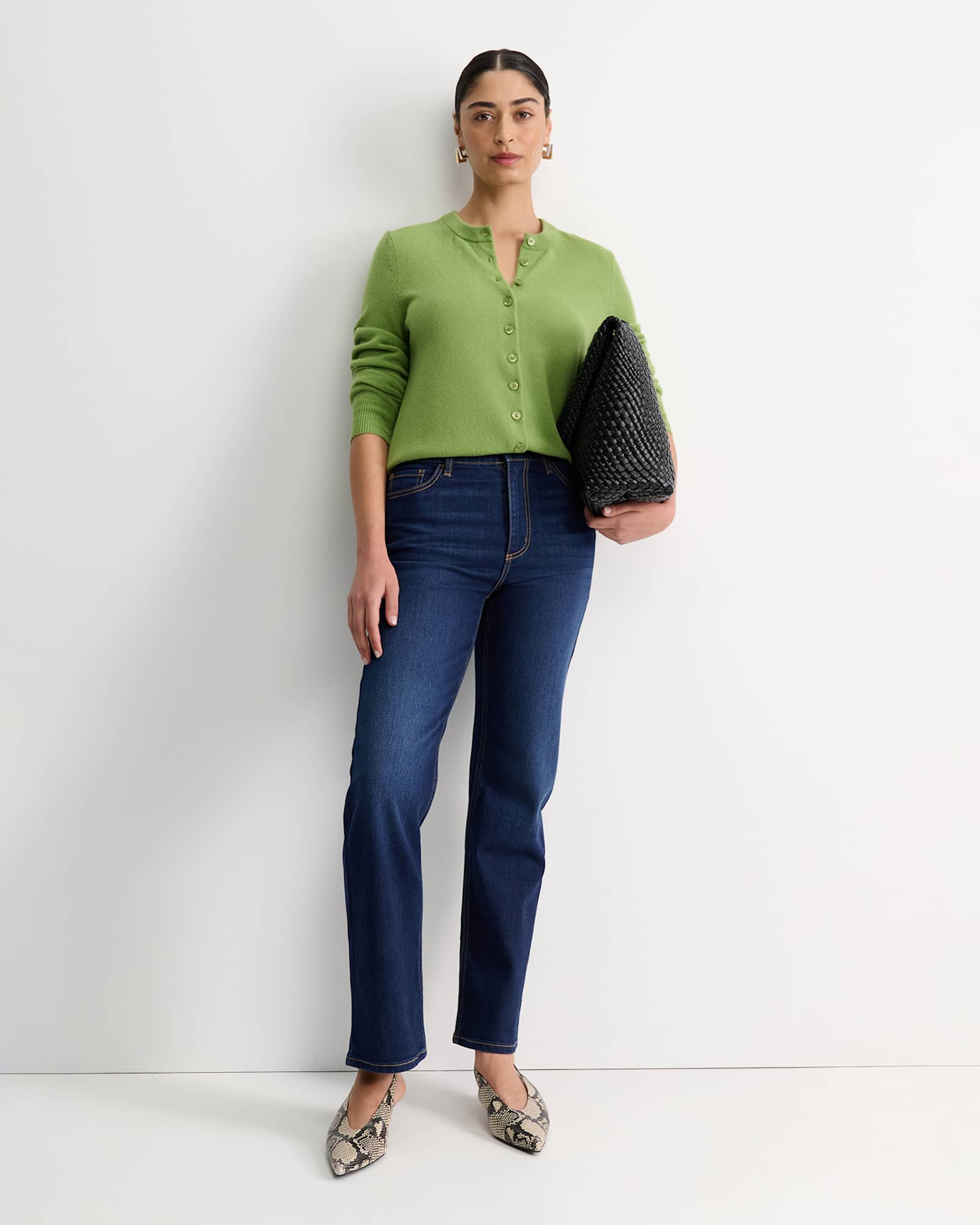 Sunshine Wool Cardigan in AVOCADO