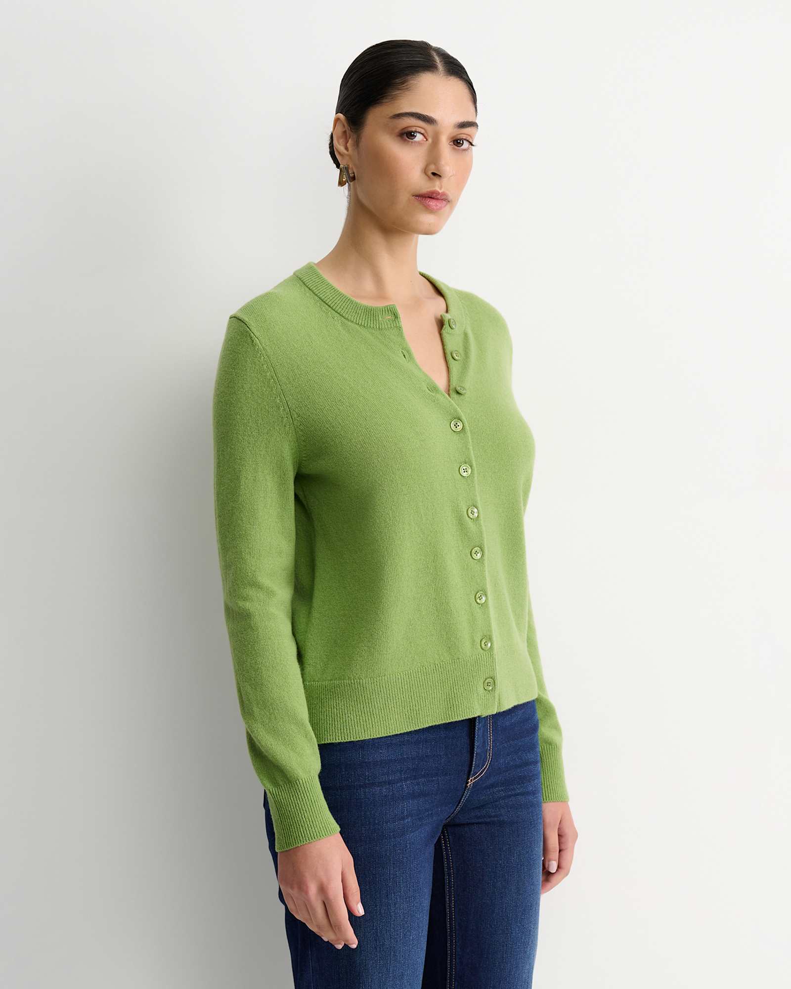 Sunshine Wool Cardigan in AVOCADO