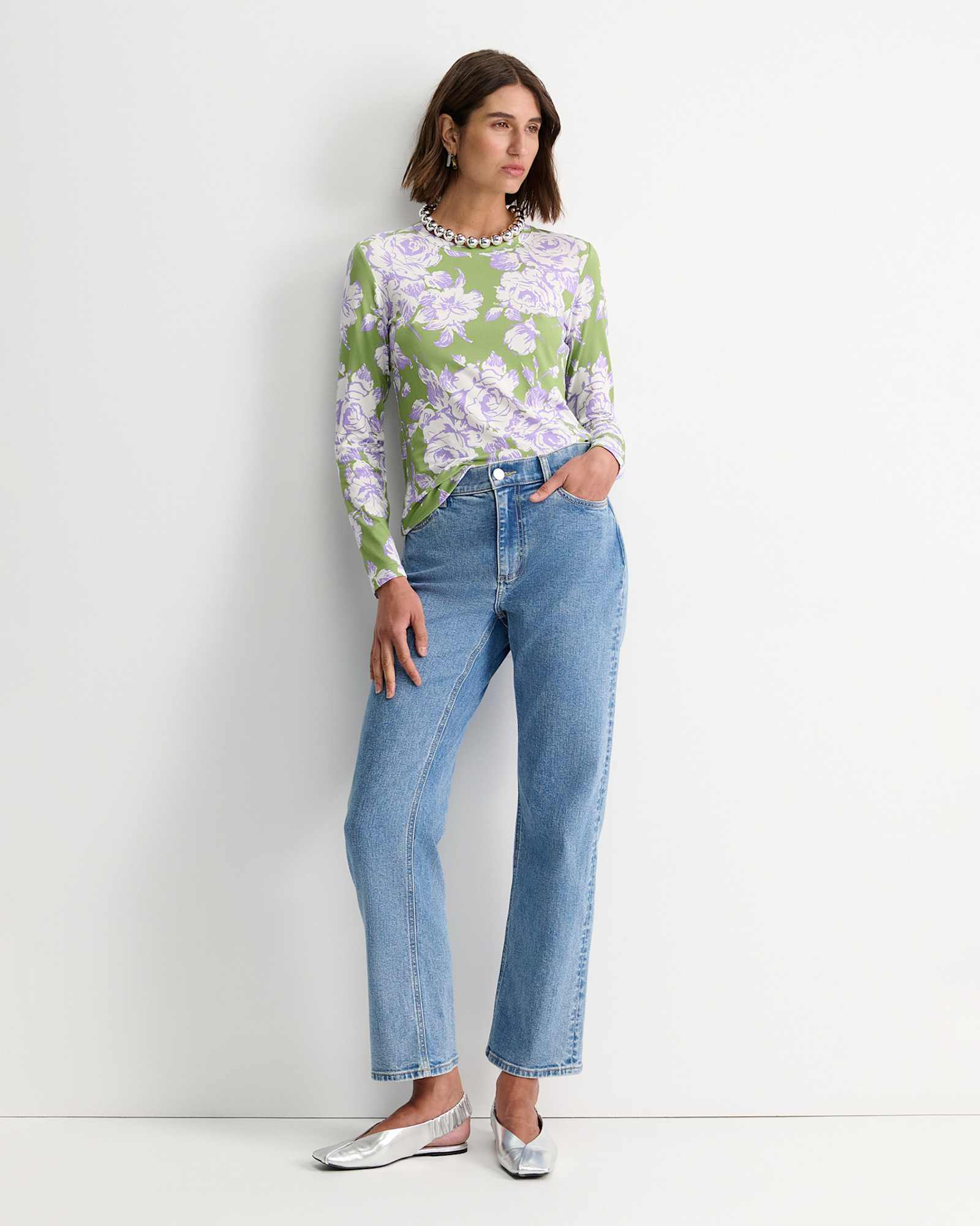 Bloom Liberty Long Sleeve Magic Tee in GREEN