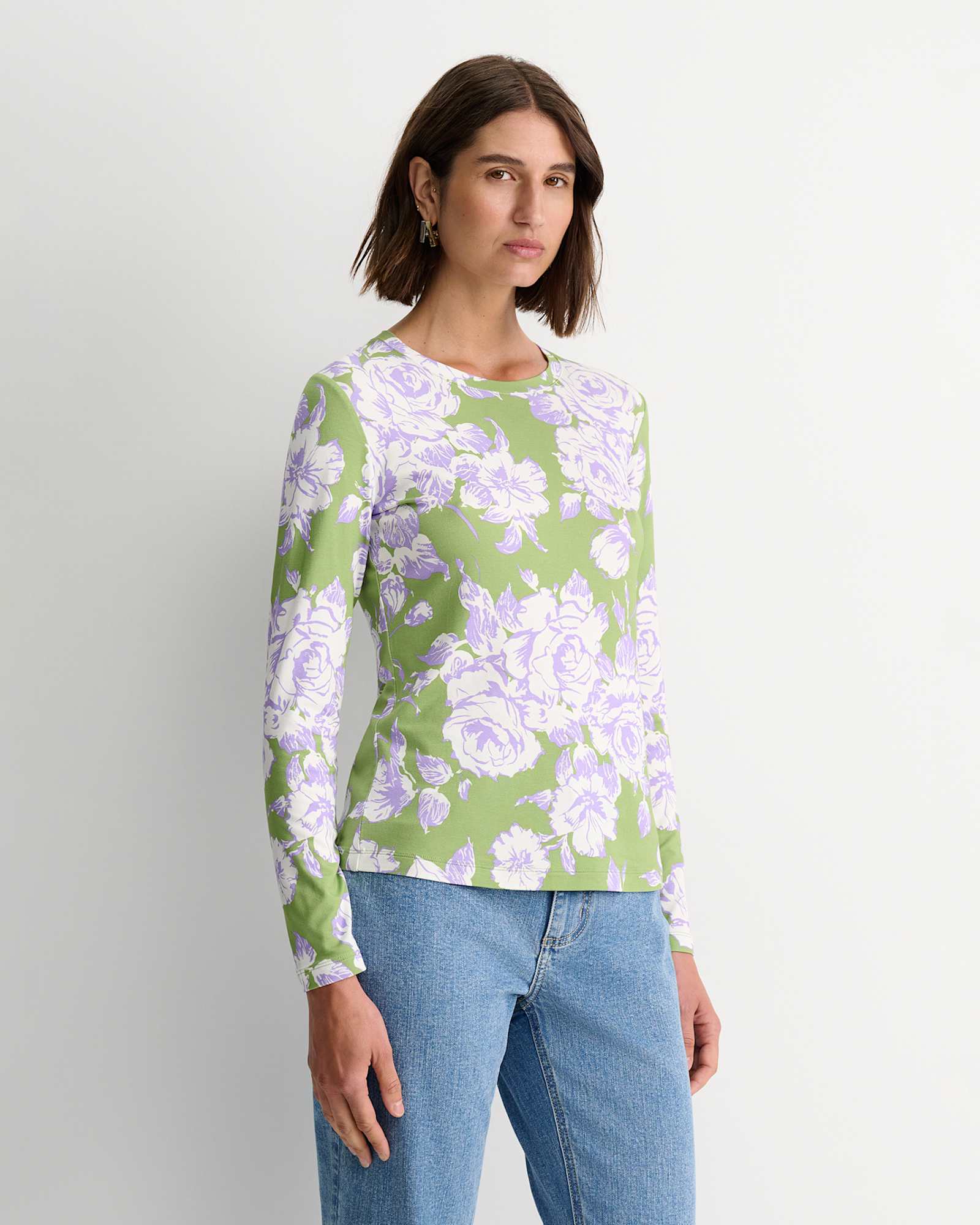 Bloom Liberty Long Sleeve Magic Tee in GREEN