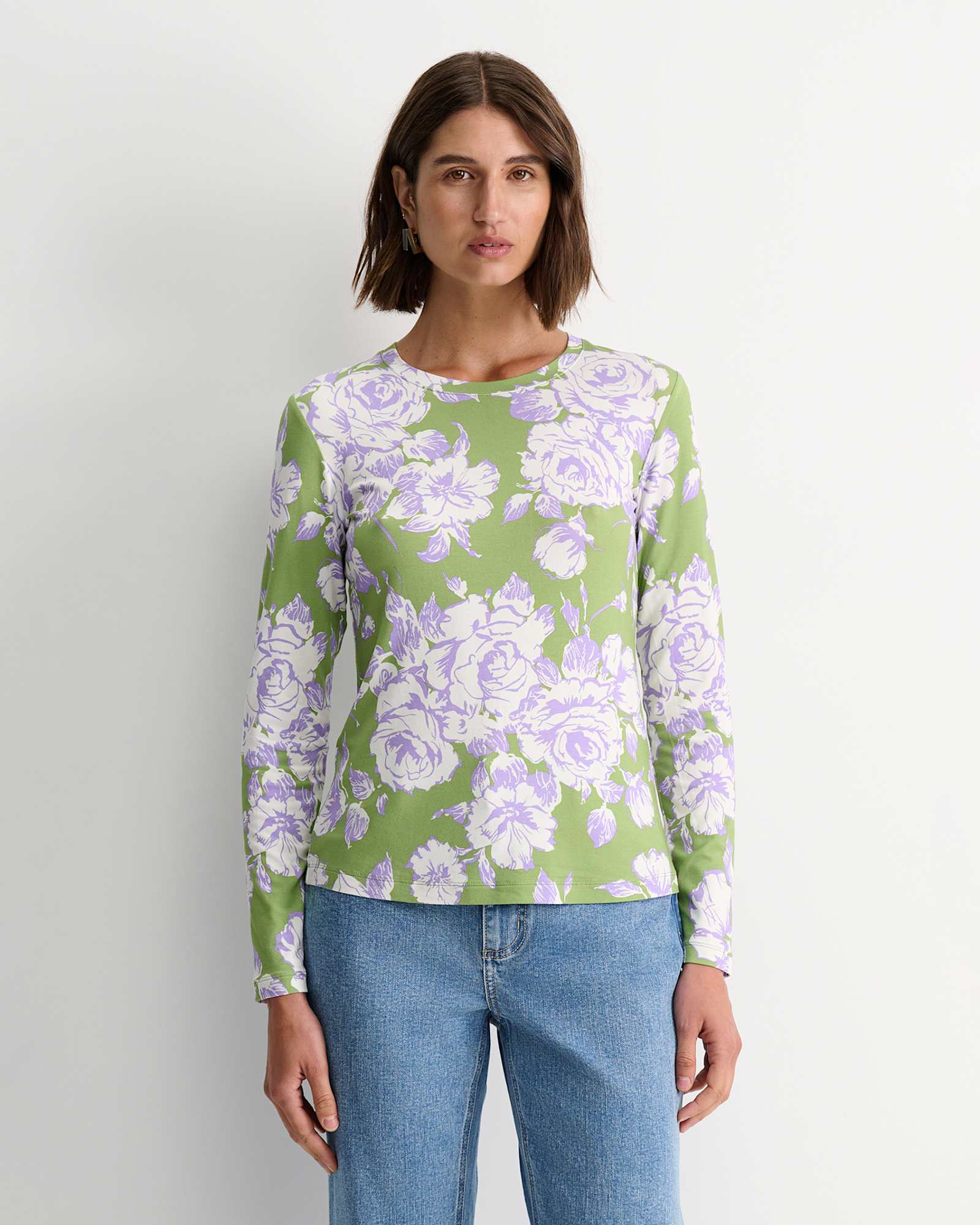Bloom Liberty Long Sleeve Magic Tee in GREEN