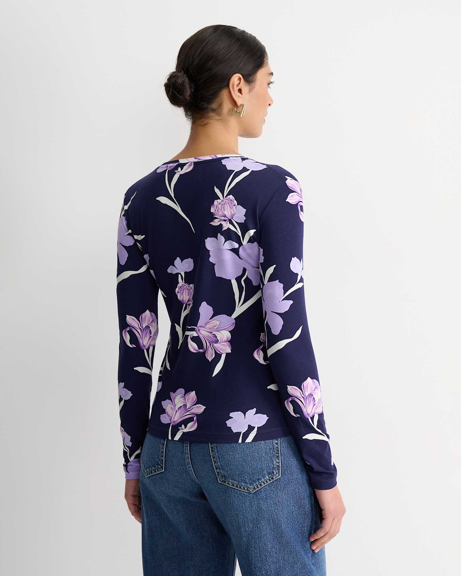 Iris Long Sleeve Magic Tee in NAVY MULTI
