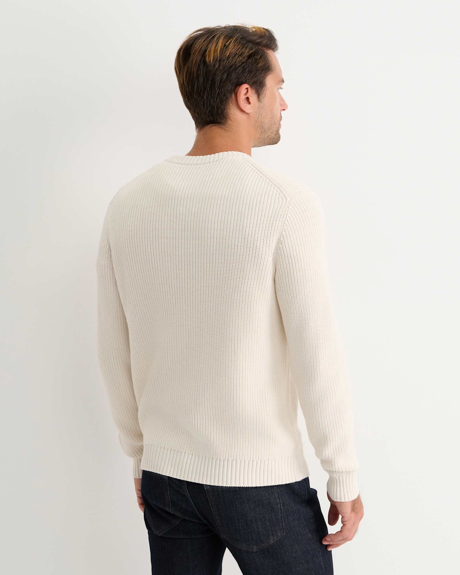 Finn Rib Crew Neck Knit in MILK