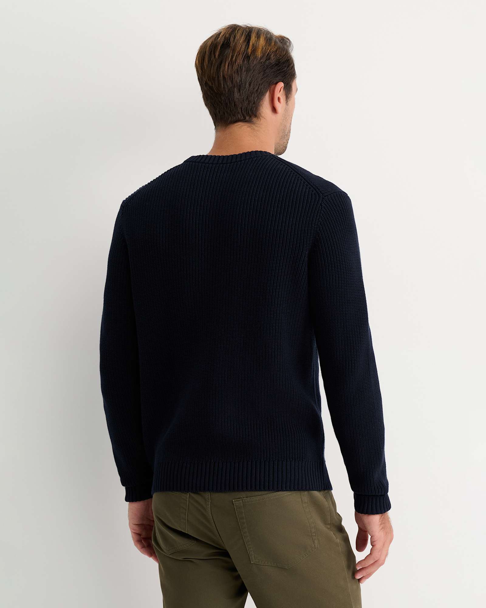 Finn Rib Crew Neck Knit in NAVY