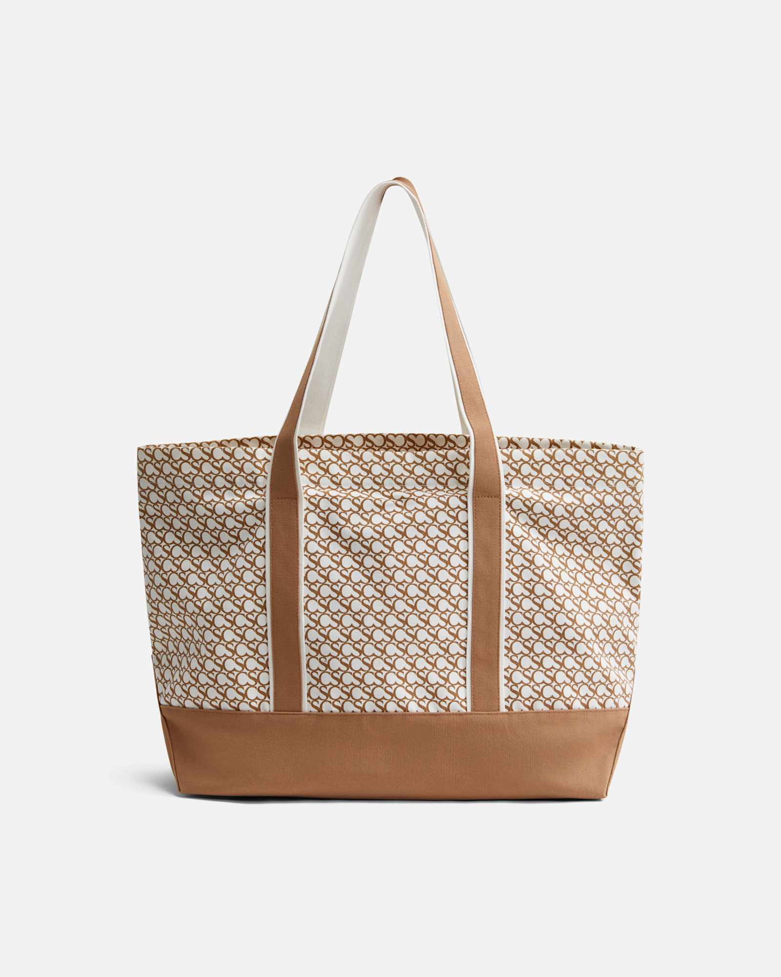 Club Sport Canvas Tote in TAN/WHITE