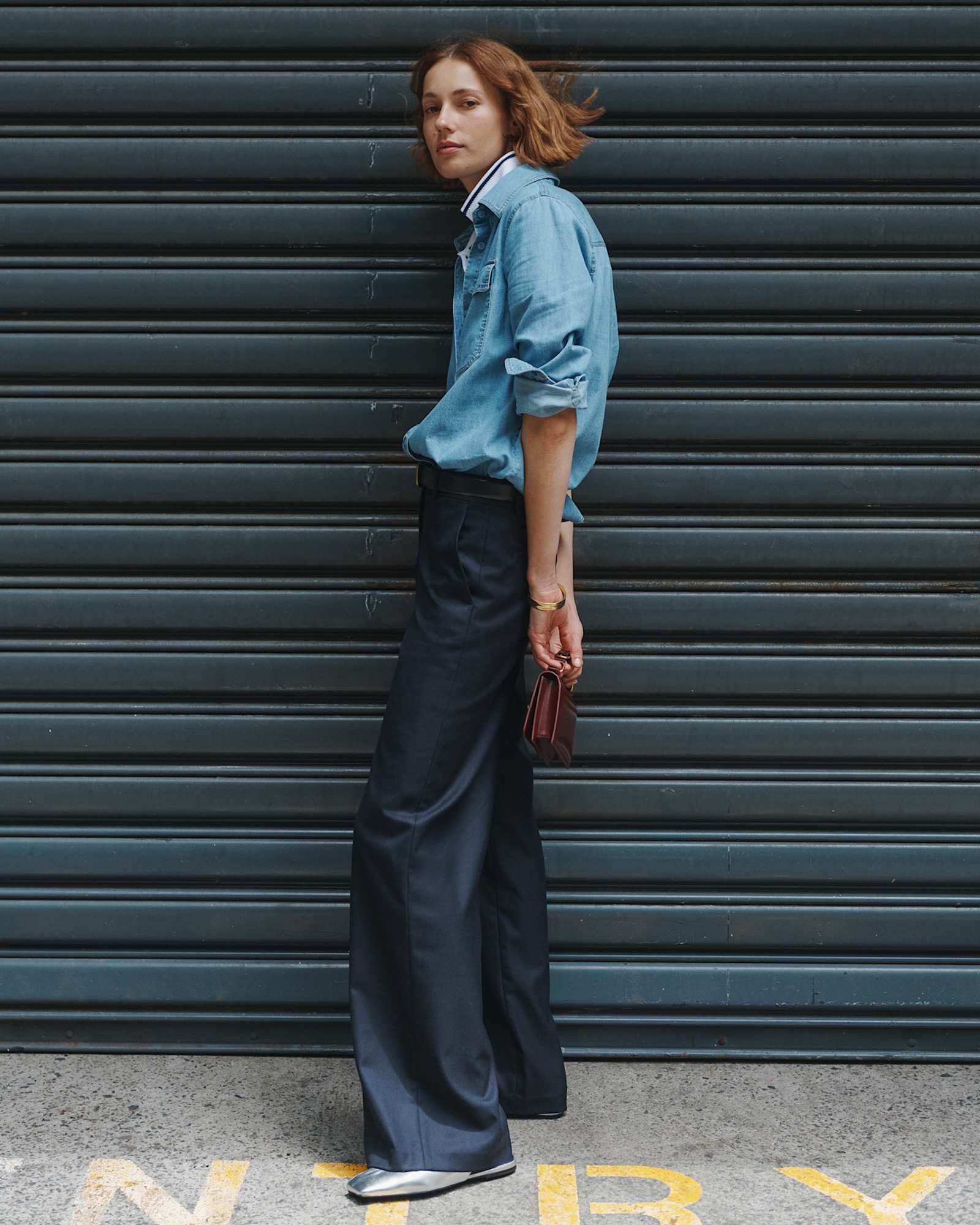 Wren Wide Leg Pant in NAVY