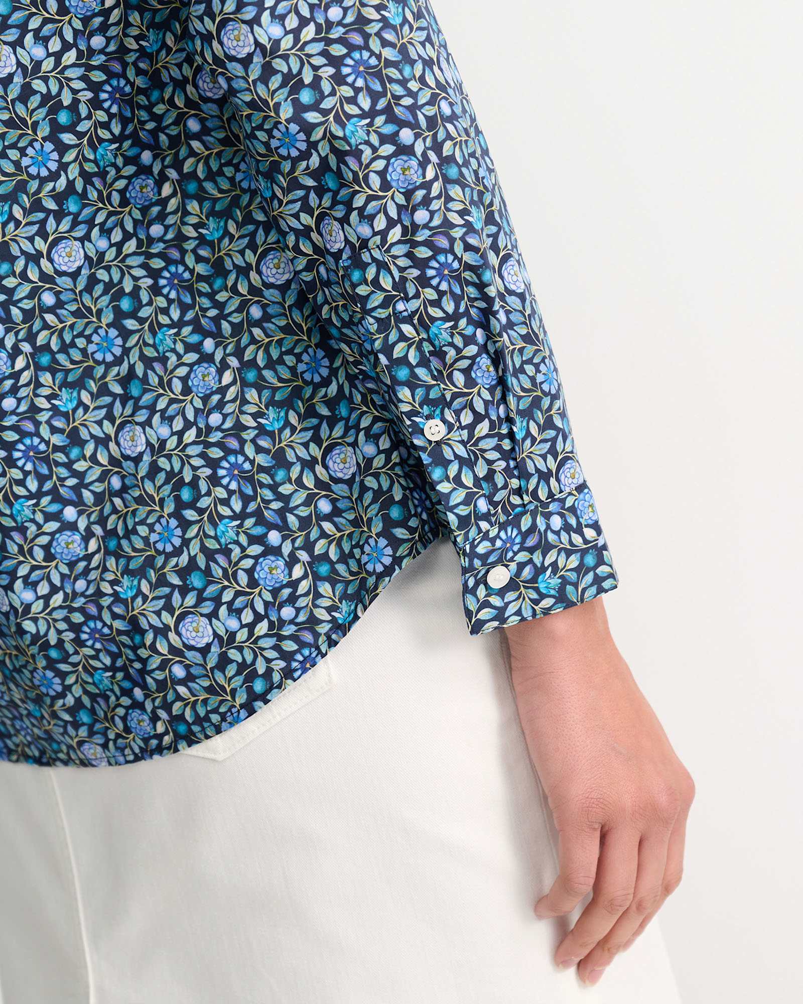 Zara Liberty Long Sleeve Shirt in NAVY MULTI