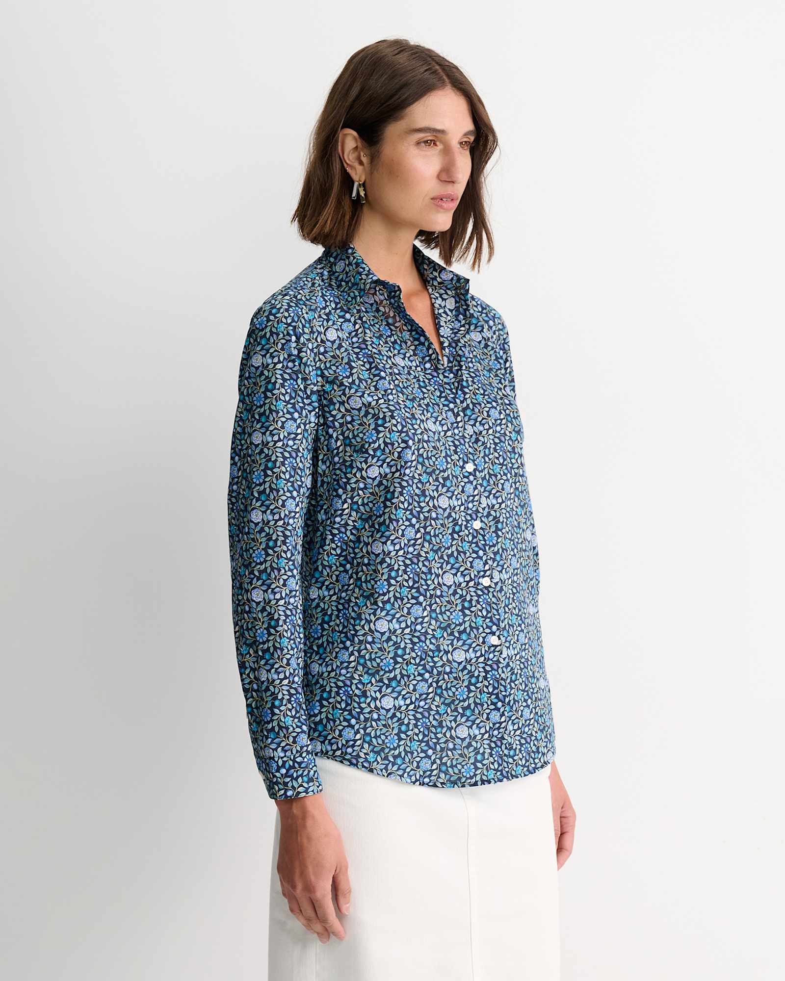 Zara Liberty Long Sleeve Shirt in NAVY MULTI