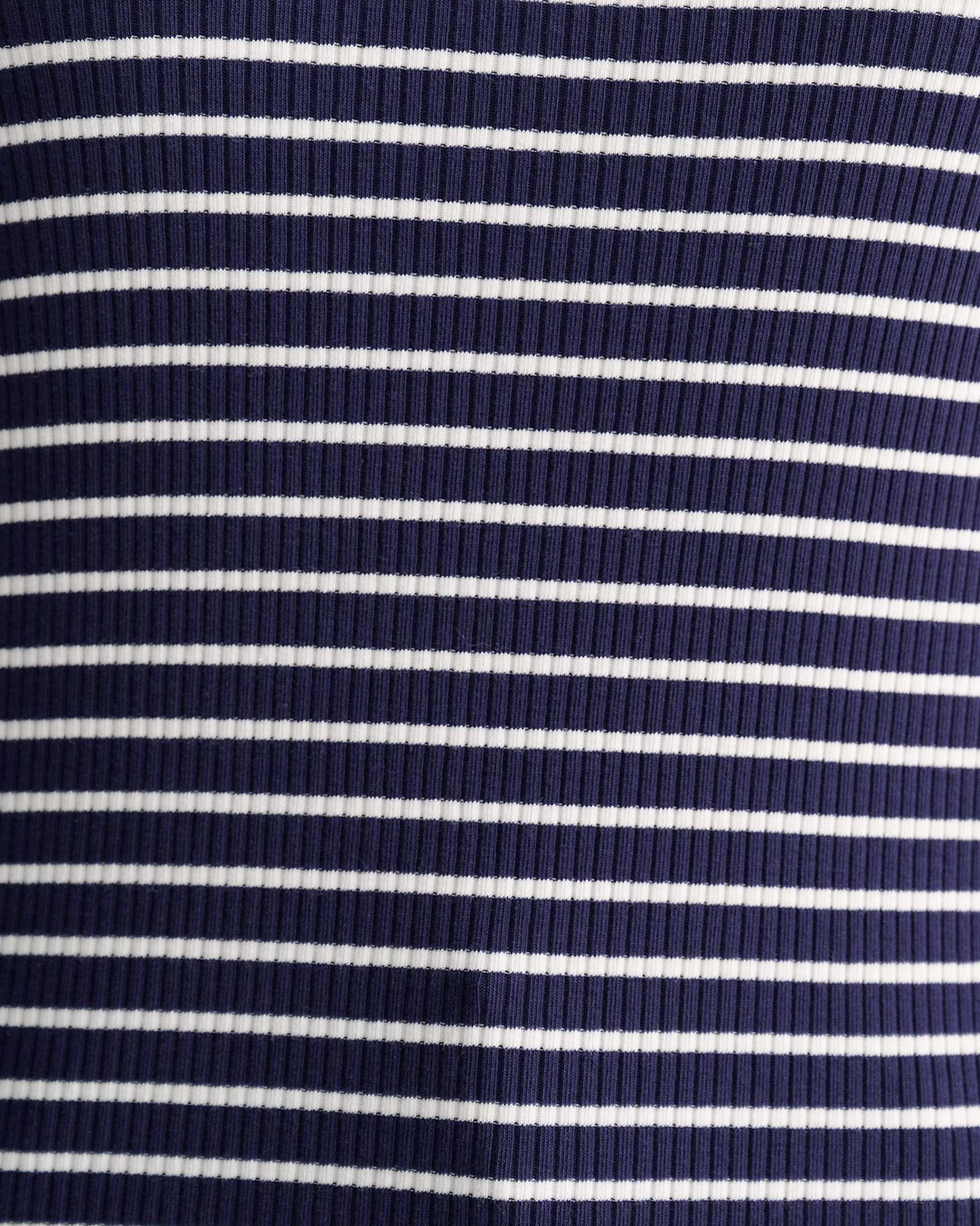 Allie Rib Henley Tee in NAVY/WHITE