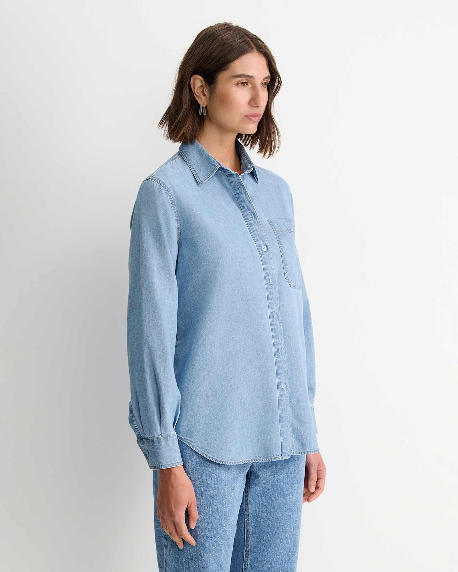 Carrie Chambray Long Sleeve Shirt in CHAMBRAY