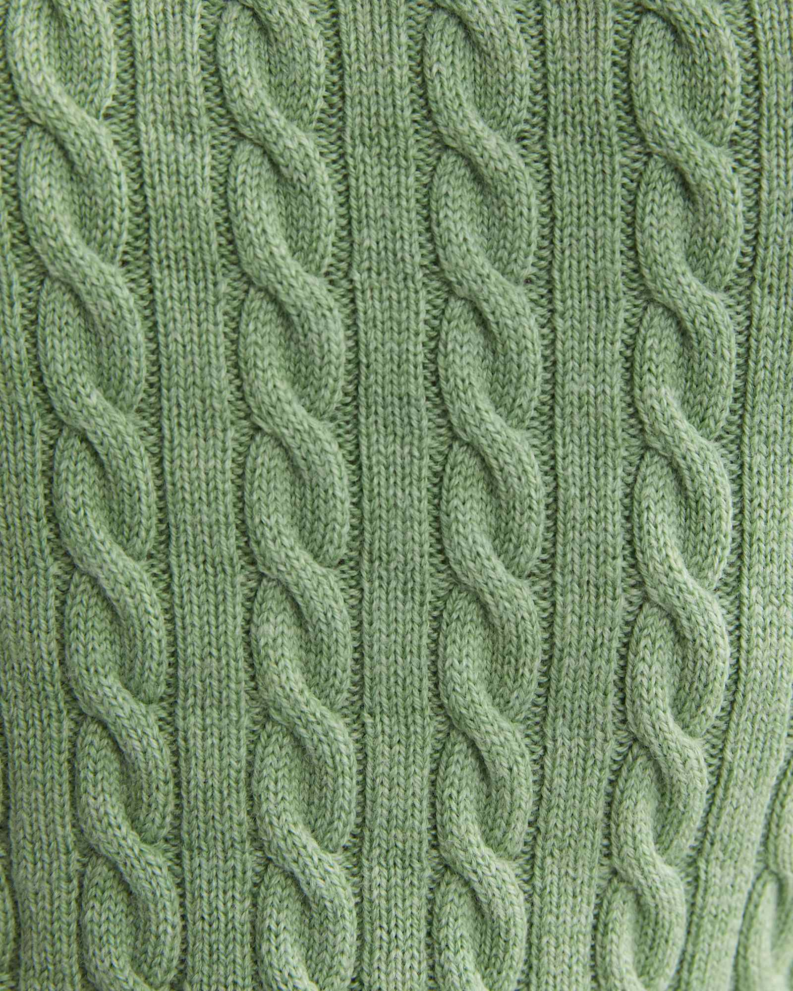 Merino Wool Baby Cable Sweater in PESTO
