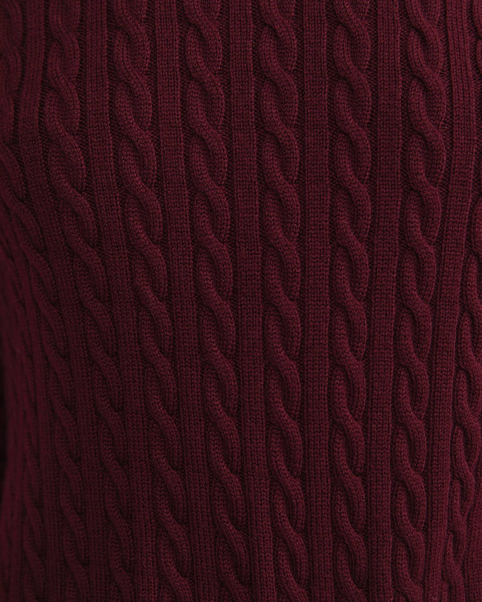 Merino Wool Baby Cable Sweater in WINE