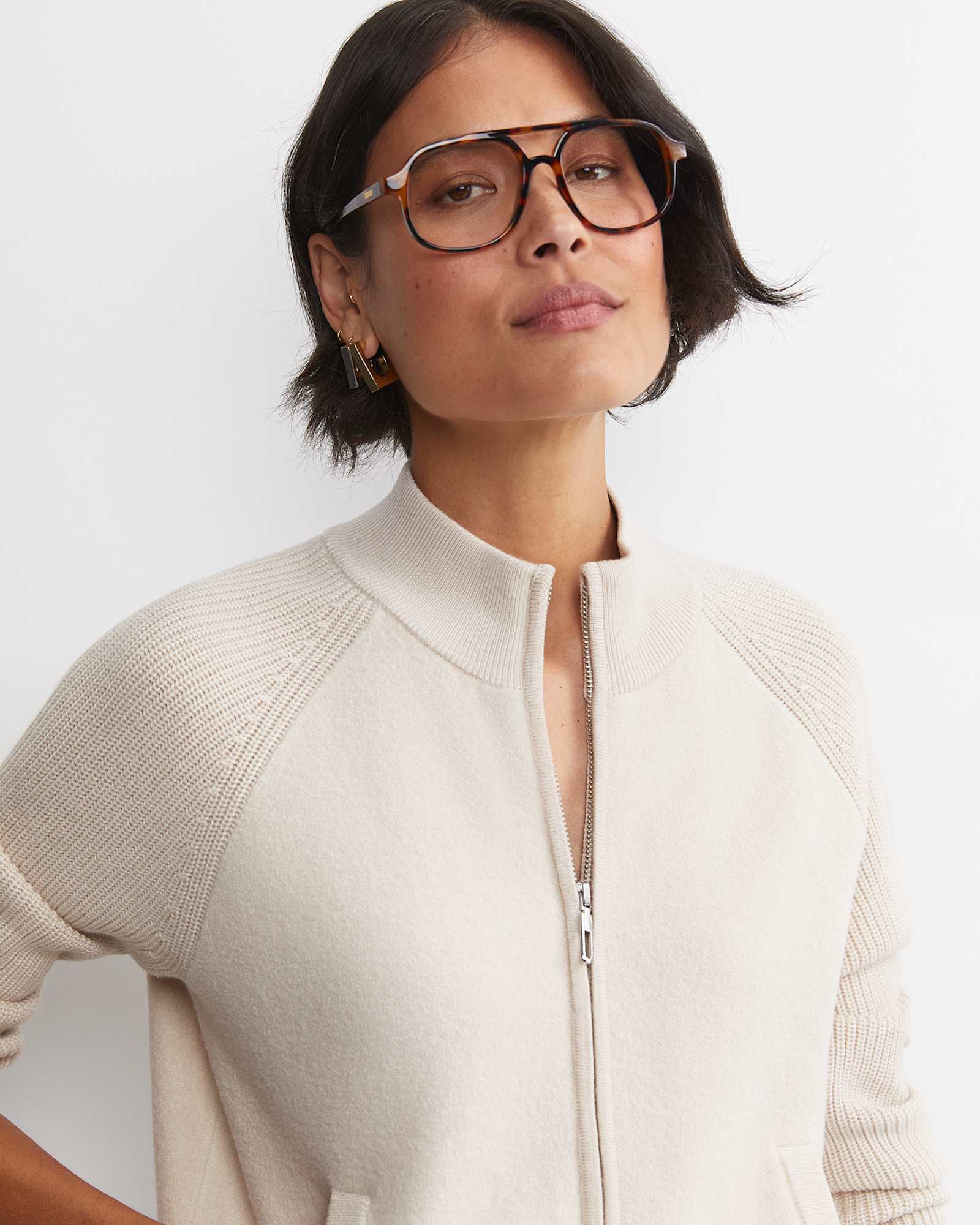 Juliette Boiled Wool Bomber in CANVAS