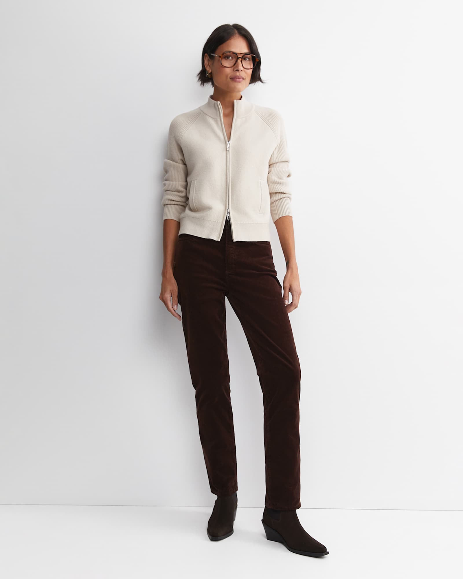 Juliette Boiled Wool Bomber in CANVAS