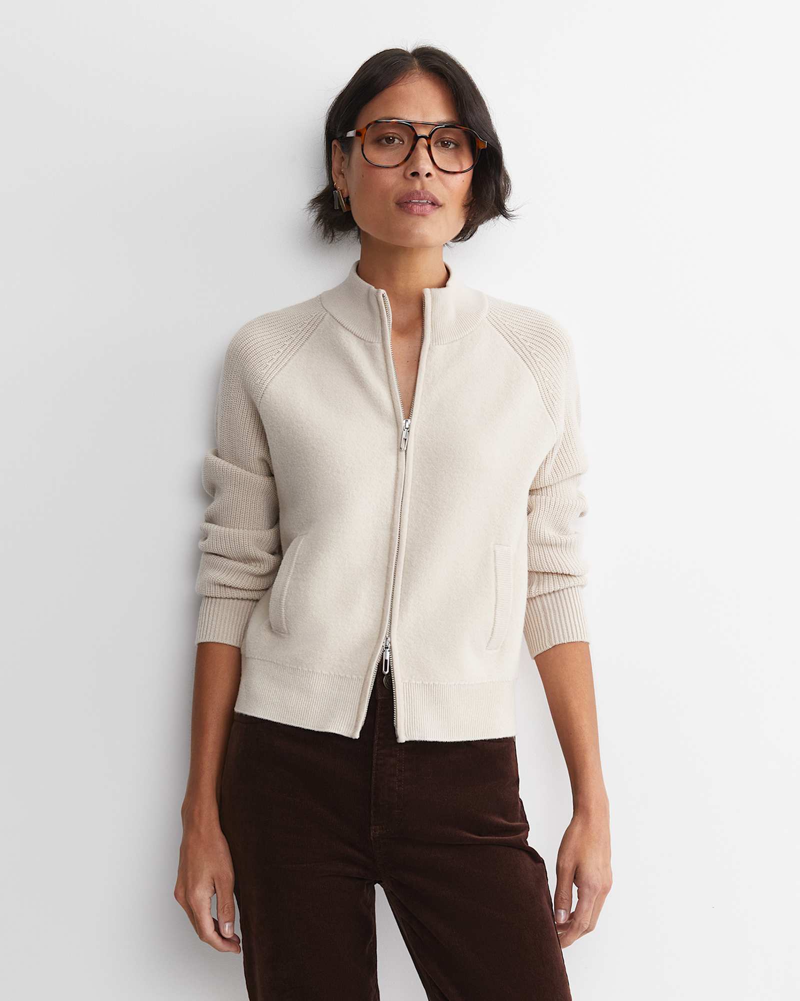 Juliette Boiled Wool Bomber in CANVAS
