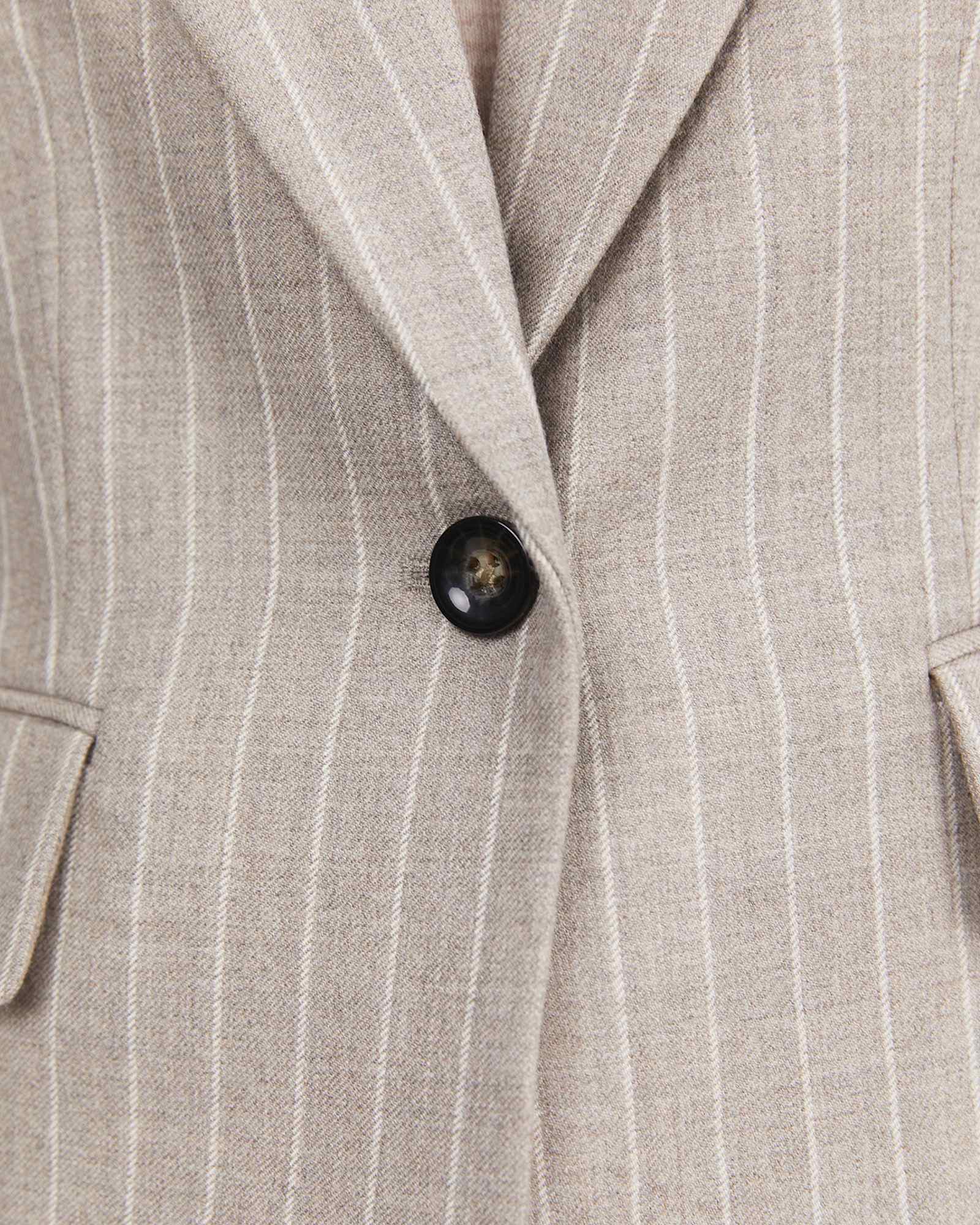 Kate Single Breasted Pinstripe Blazer in MINK