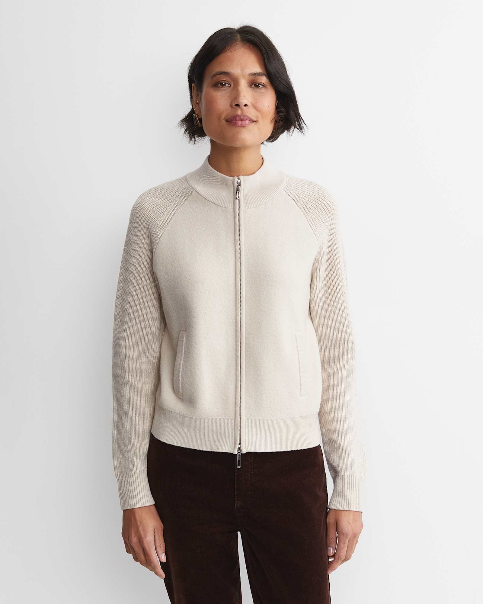 Juliette Boiled Wool Bomber in CANVAS