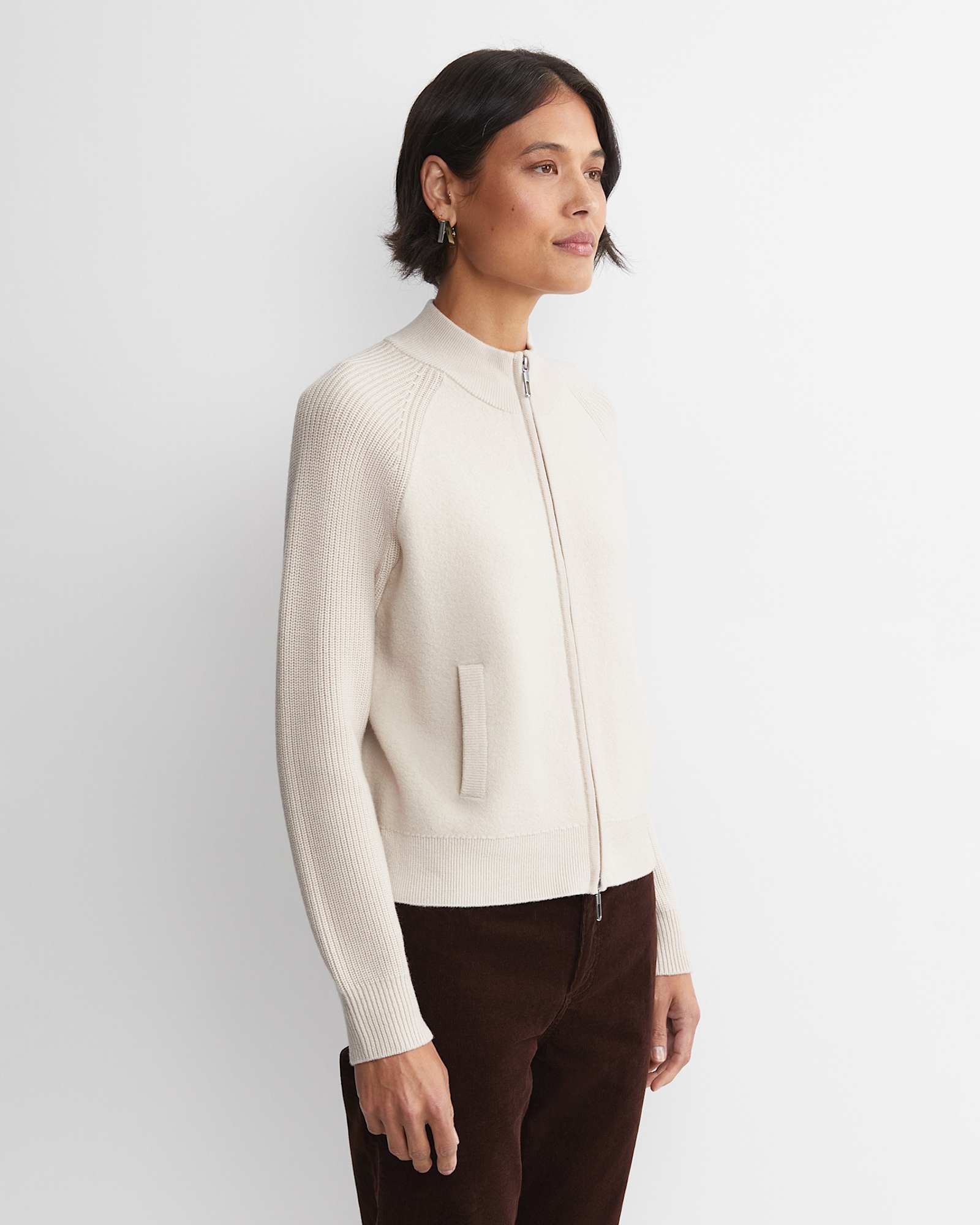 Juliette Boiled Wool Bomber in CANVAS