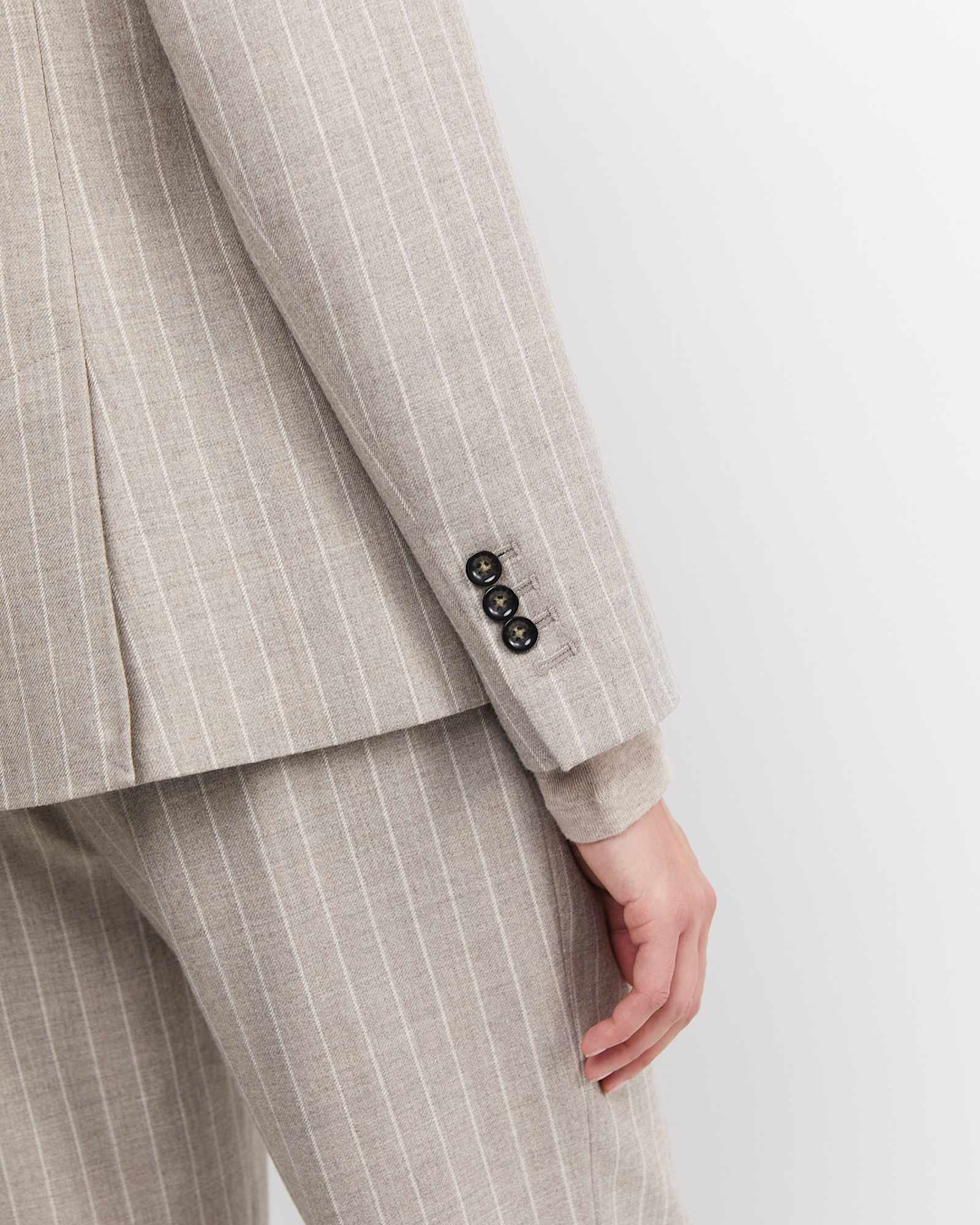 Kate Single Breasted Pinstripe Blazer in MINK