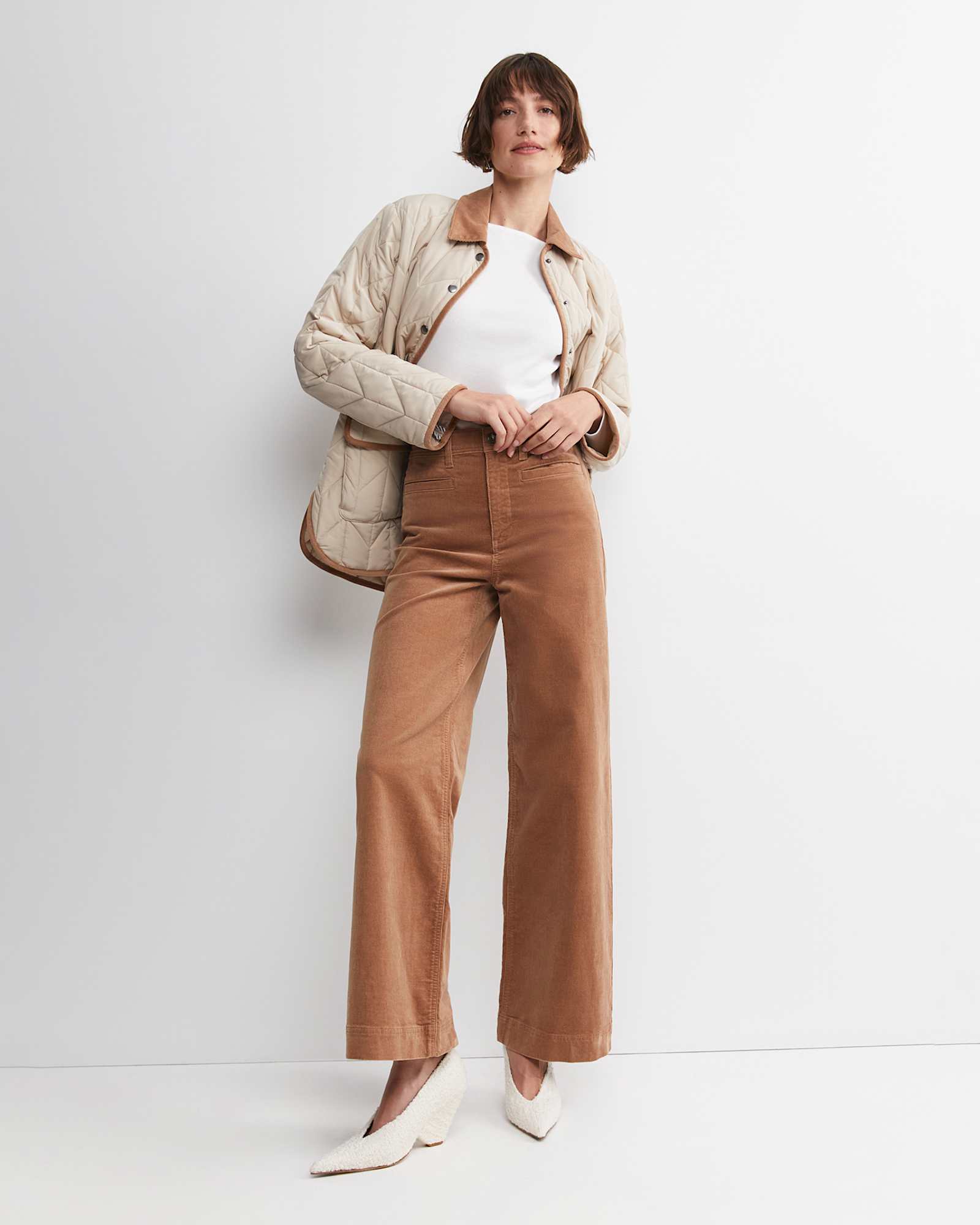 Cleo Cord Wide Leg Jean in CAMEL