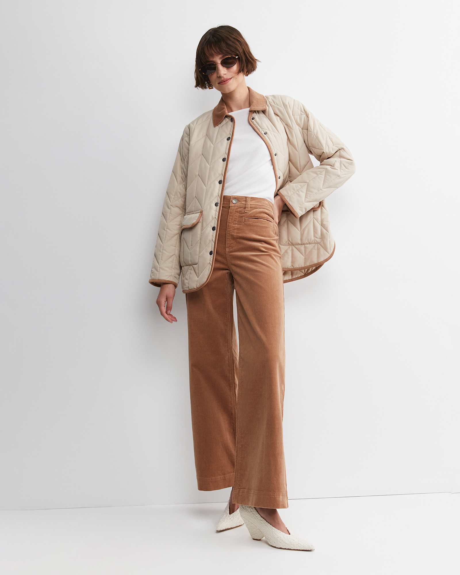 Cleo Cord Wide Leg Jean in CAMEL