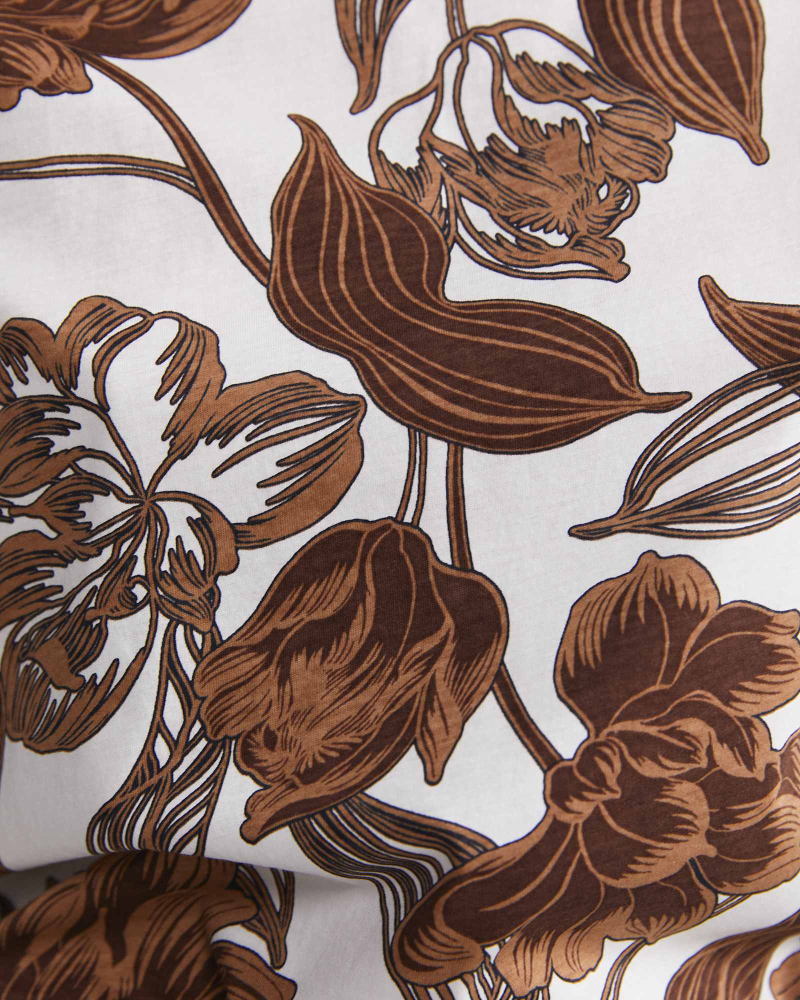Zinnia Mercerised Tee in IVORY/BROWN