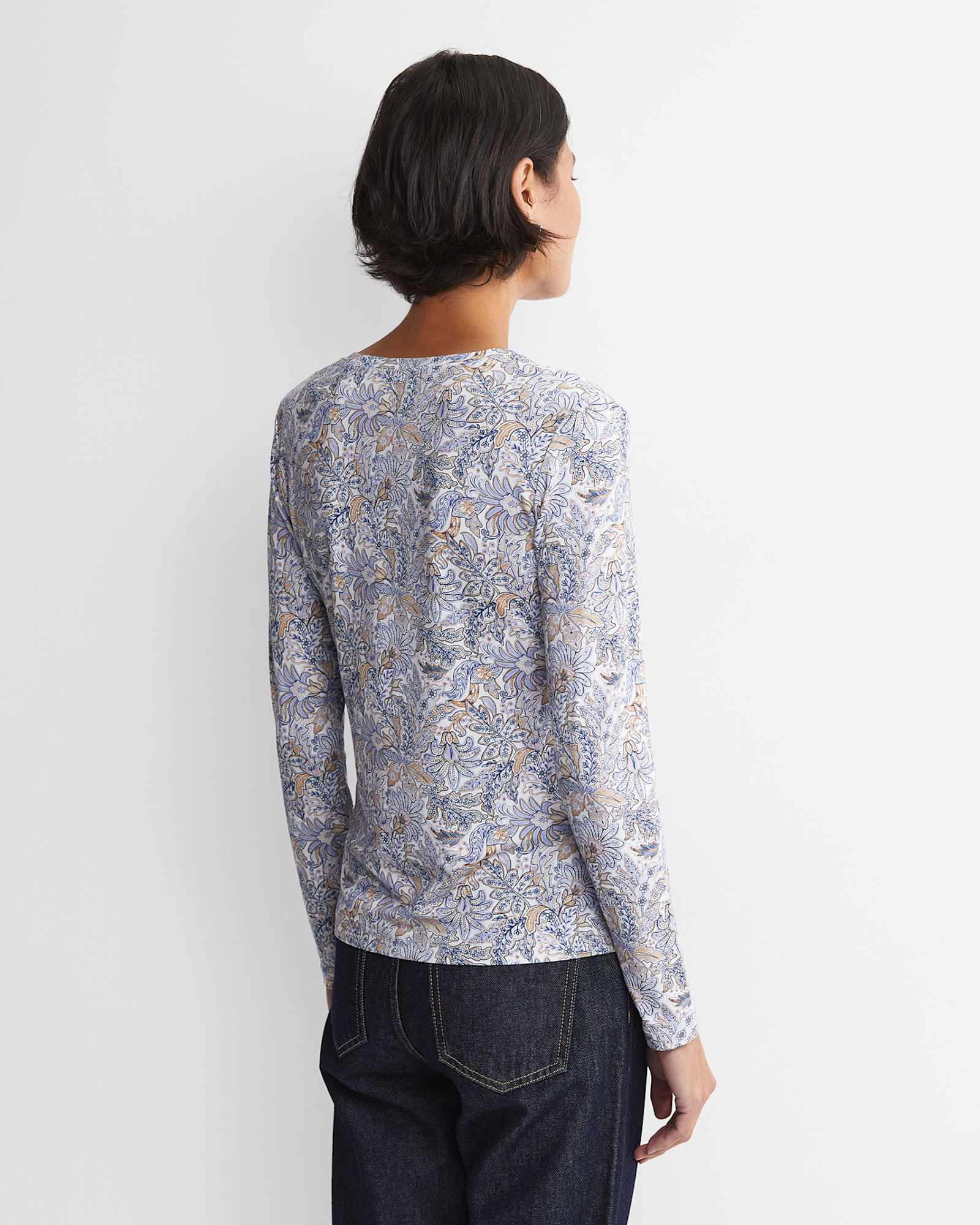 Enzo Liberty Long Sleeve Magic Tee in BLUE MULTI