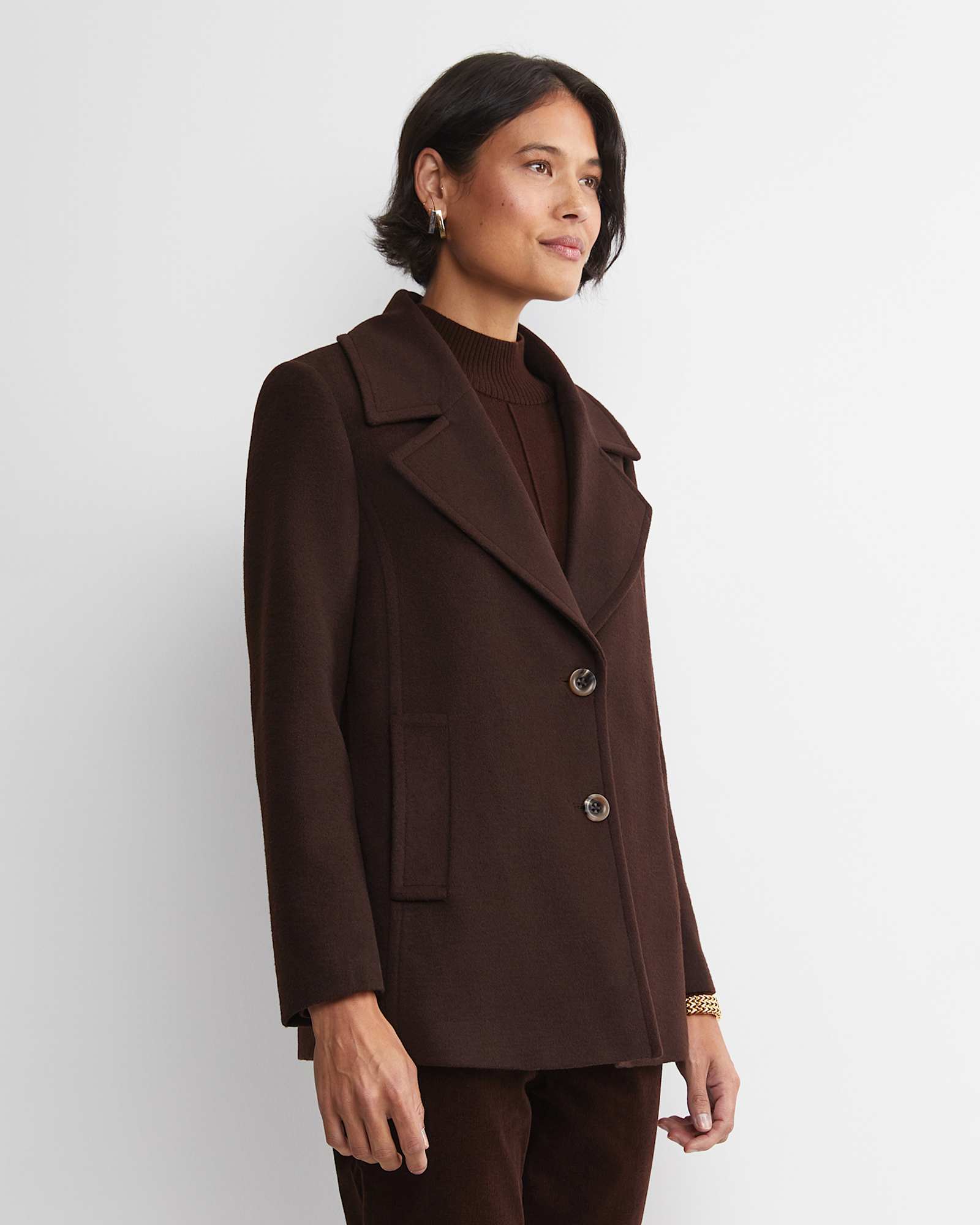 Saskia Single Breasted Jacket in CHOCOLATE