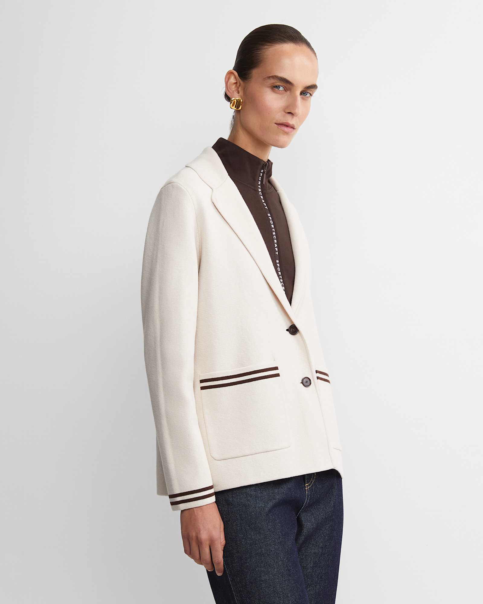 Cotton Cashmere Cardigan in CHALK