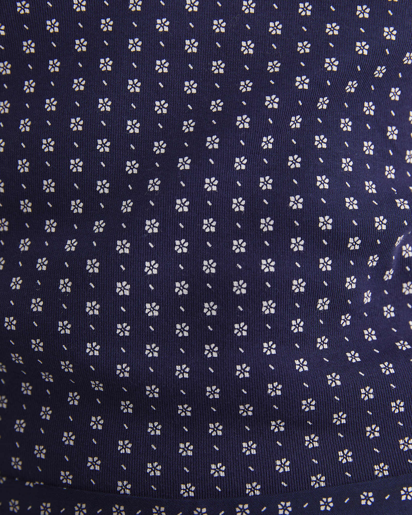 Geo Funnel Neck Top in NAVY/WHITE
