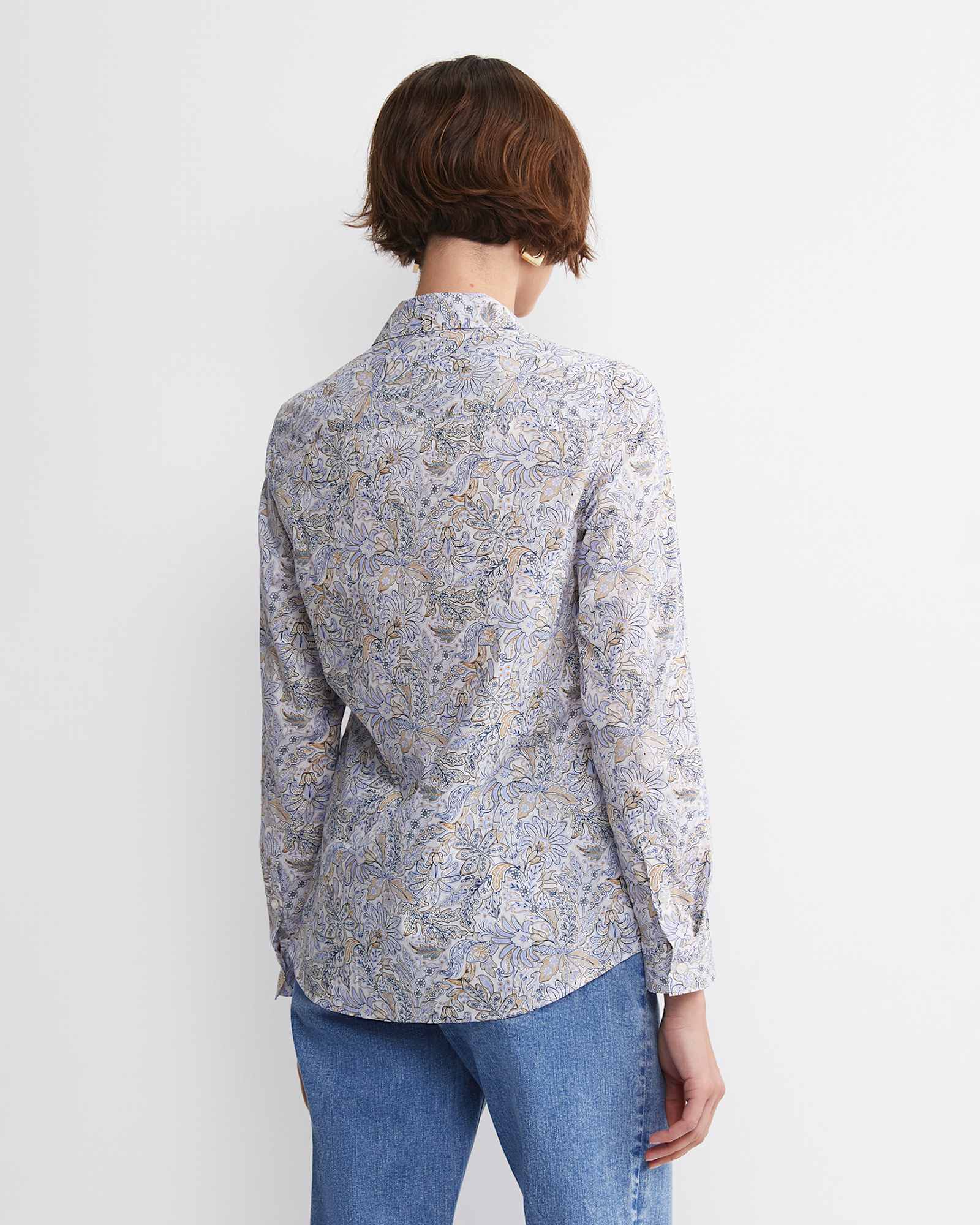 Enzo Liberty Long Sleeve Shirt in BLUE MULTI