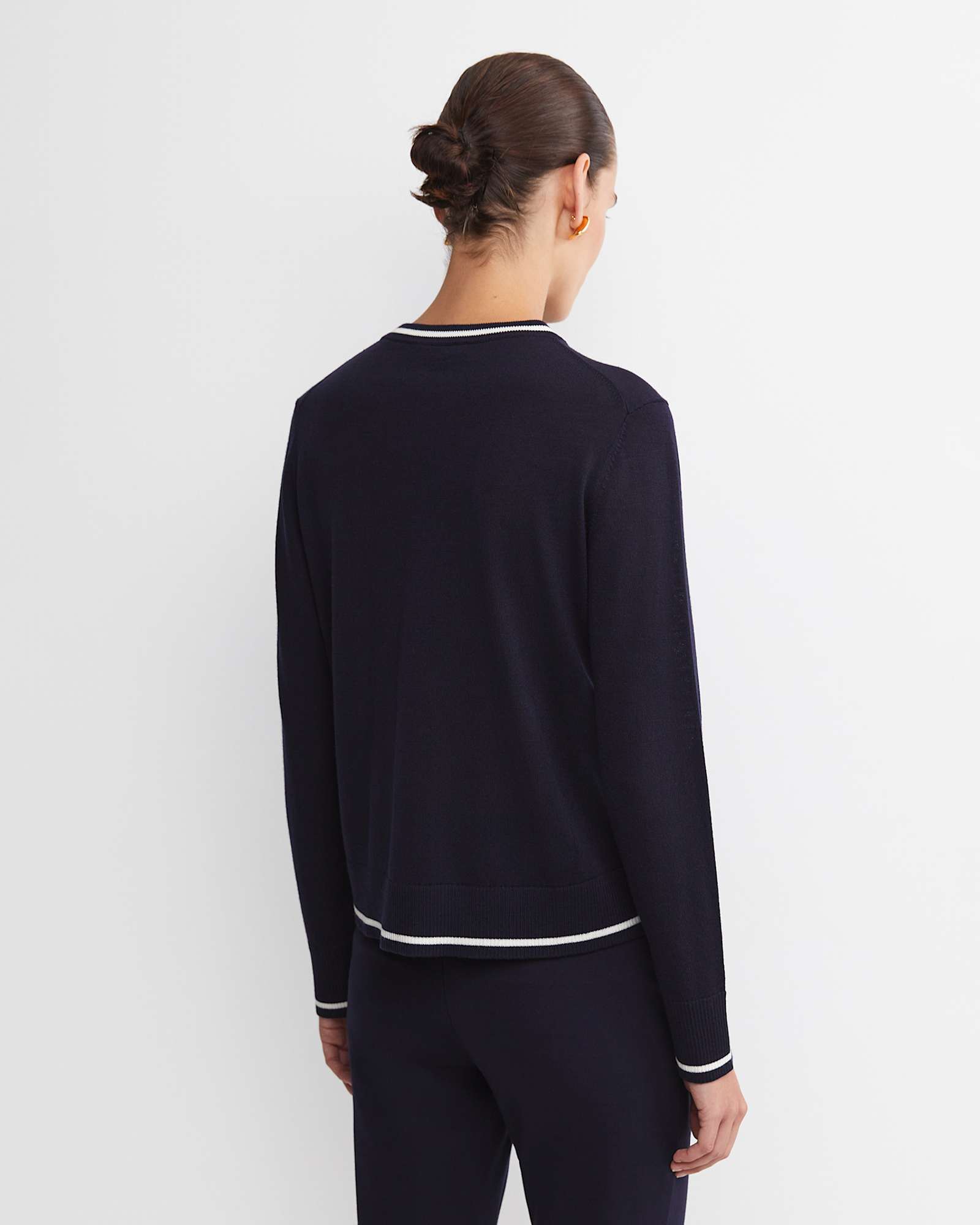 Francis Merino Cardigan in NAVY