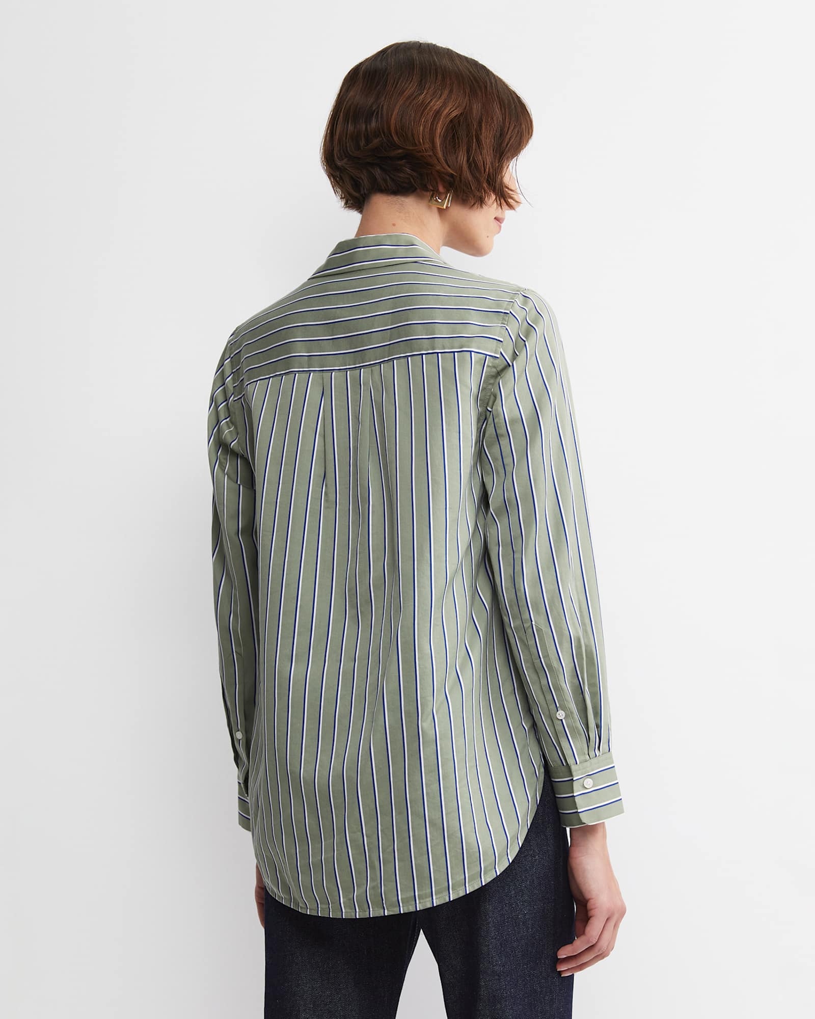 Pia Stripe Cotton Silk Shirt in MULTI