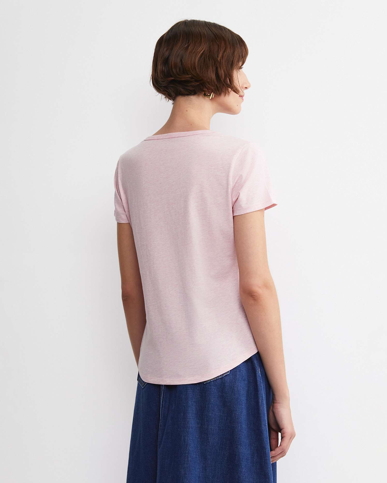 Joanna Cotton Melange Tee in PINK MELANGE