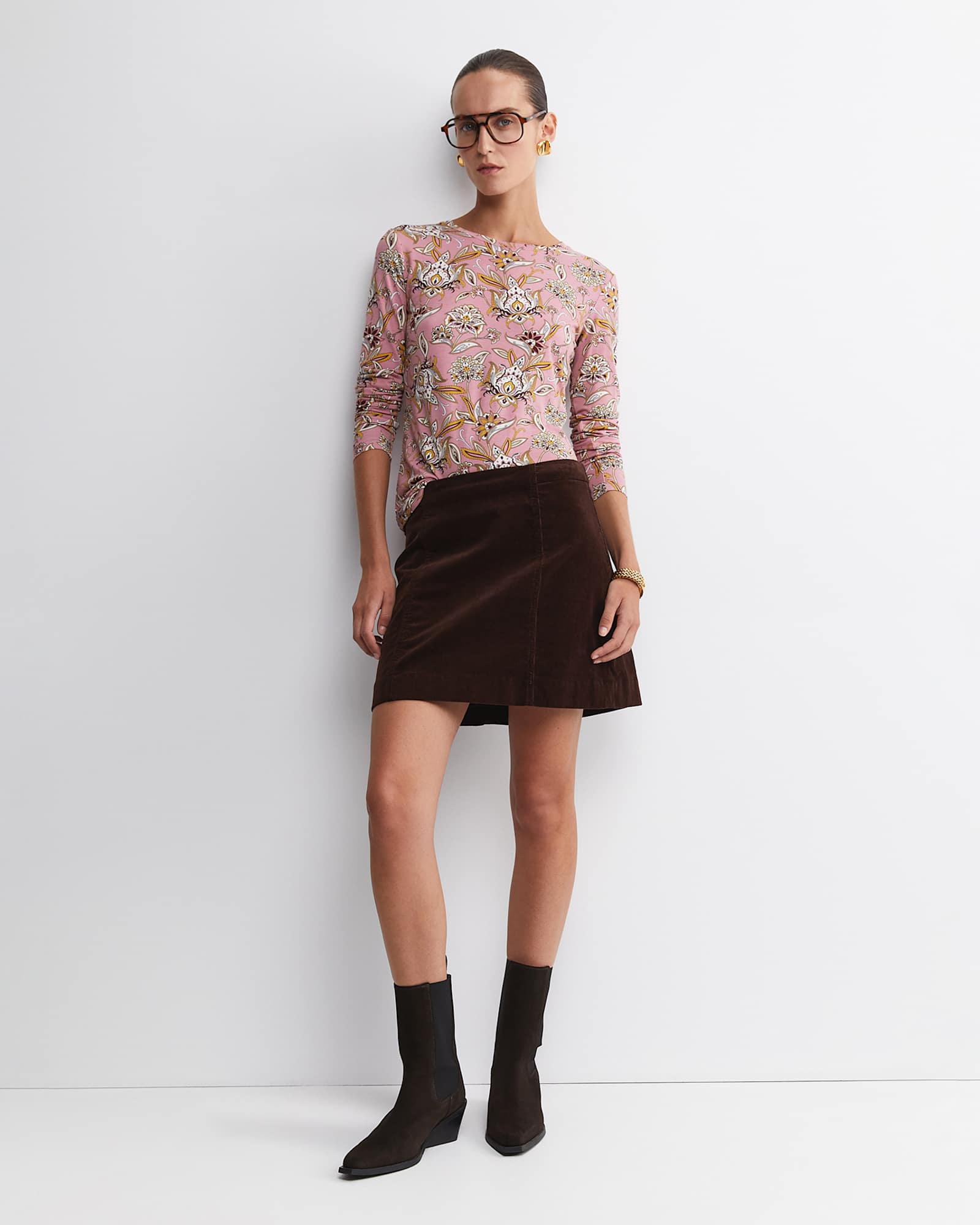 Sue Paisley Long Sleeve Magic Tee in PINK MULTI